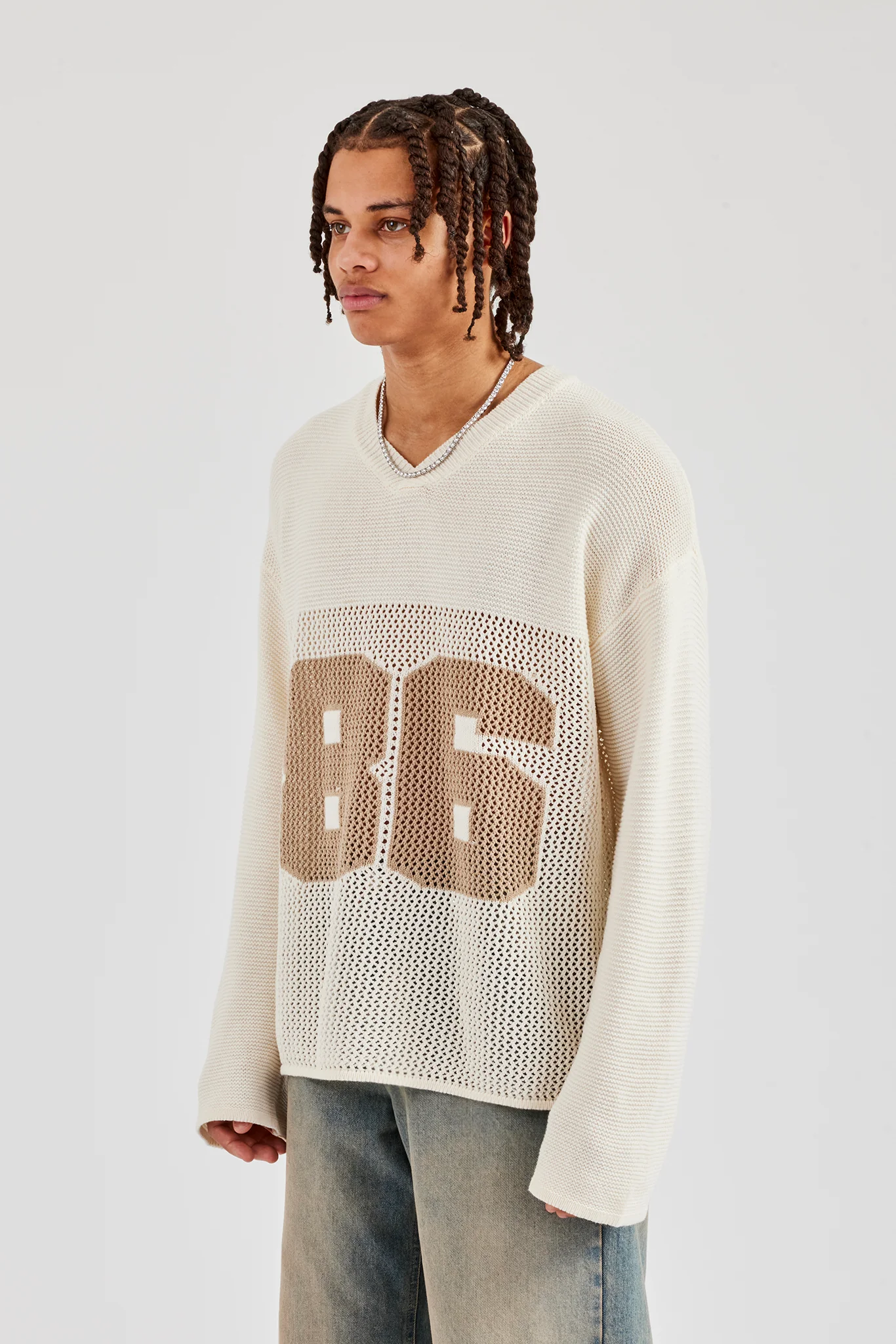 Long Sleeve 86 Knit Varsity - Ecru - Image 2