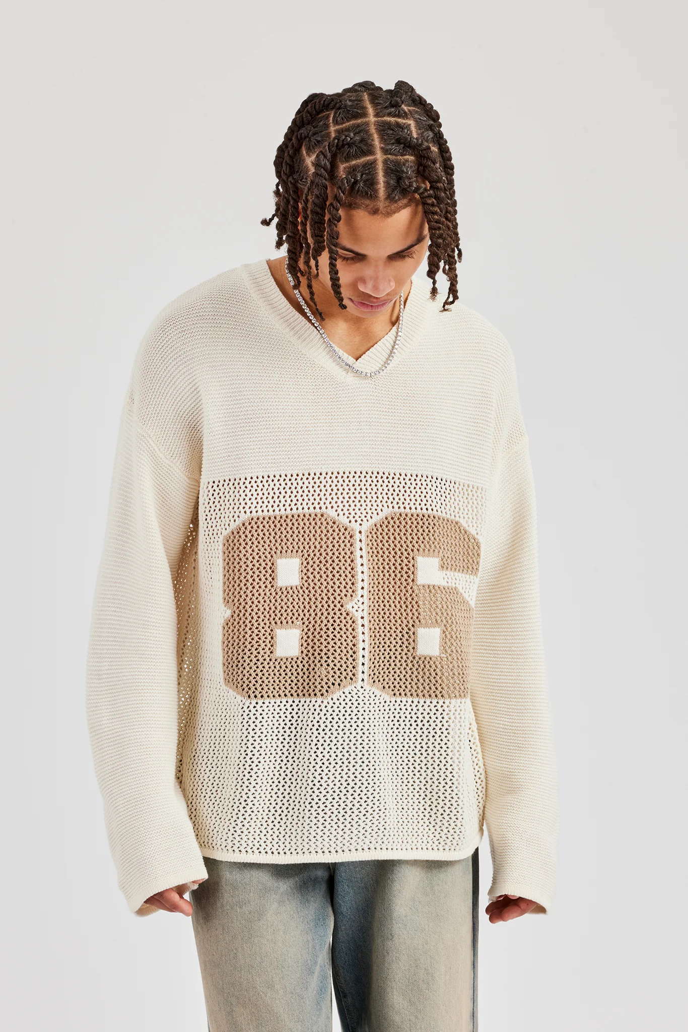 Long Sleeve 86 Knit Varsity - Ecru - Image 4