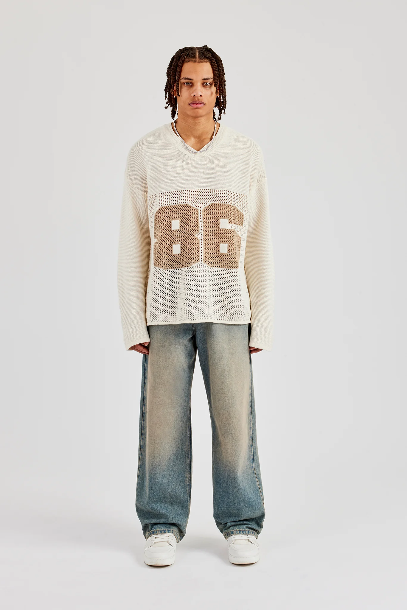 Long Sleeve 86 Knit Varsity - Ecru - Image 5