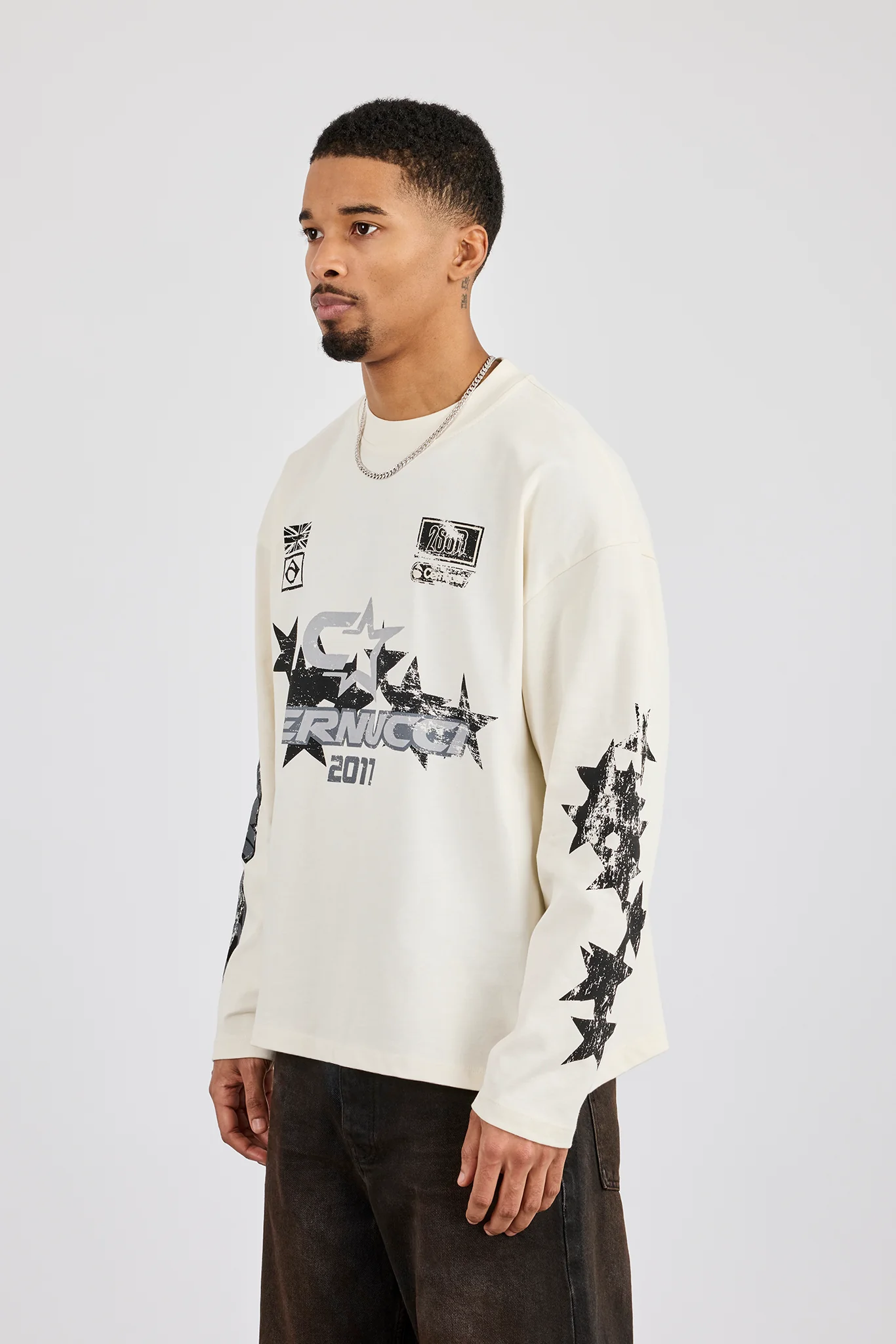 Long Sleeve Cernucci 2017 Graphic T-Shirt - Off White - Image 2