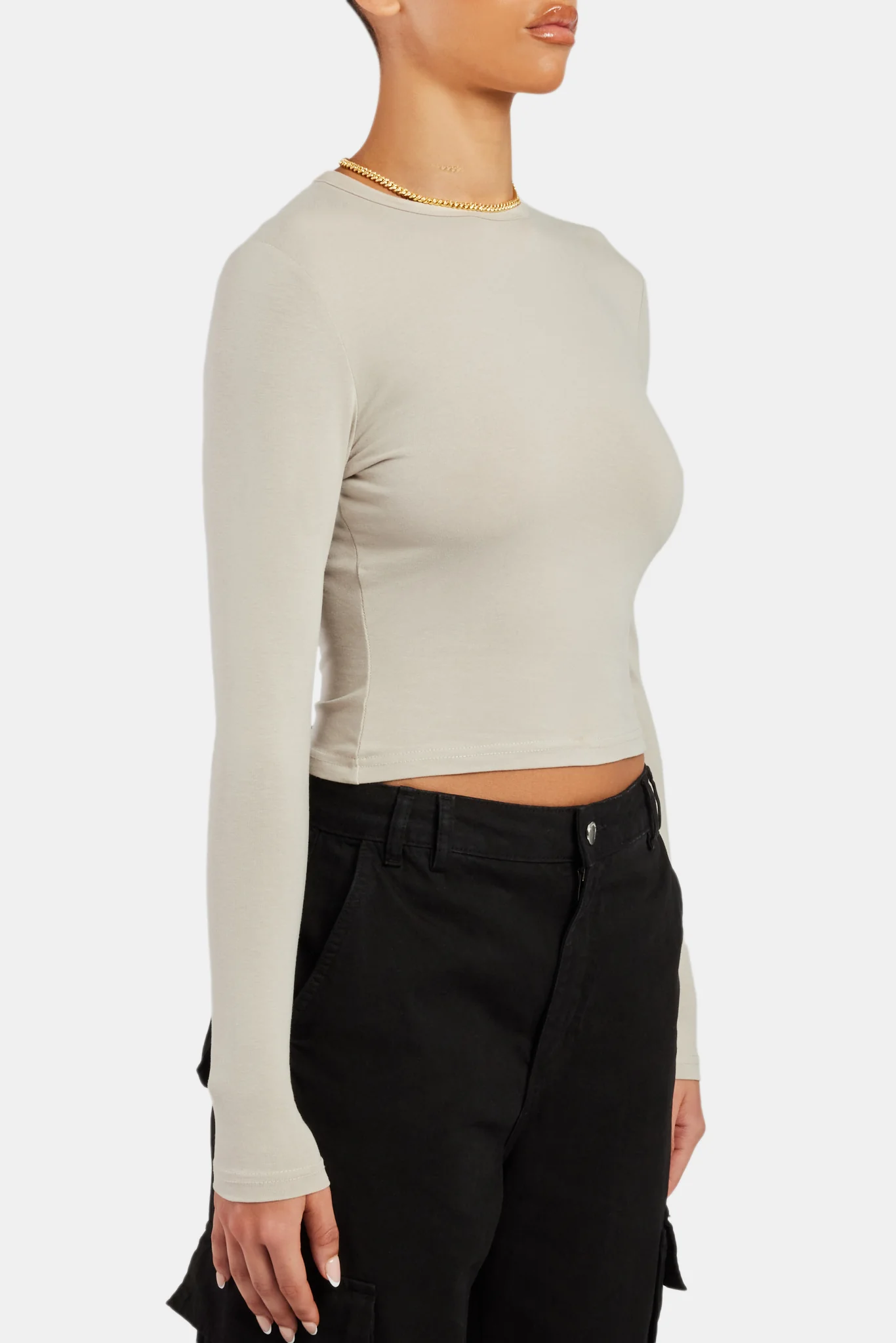 Long Sleeve Top - Stone - Image 3