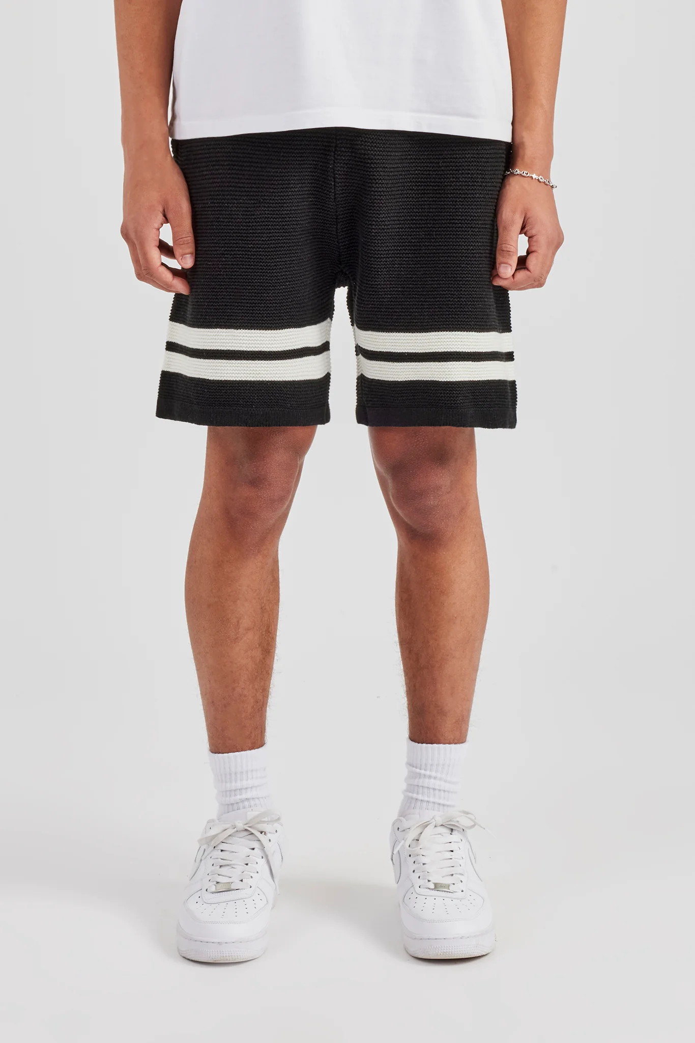 Loose Fit Knitted Short - Black - Image 6
