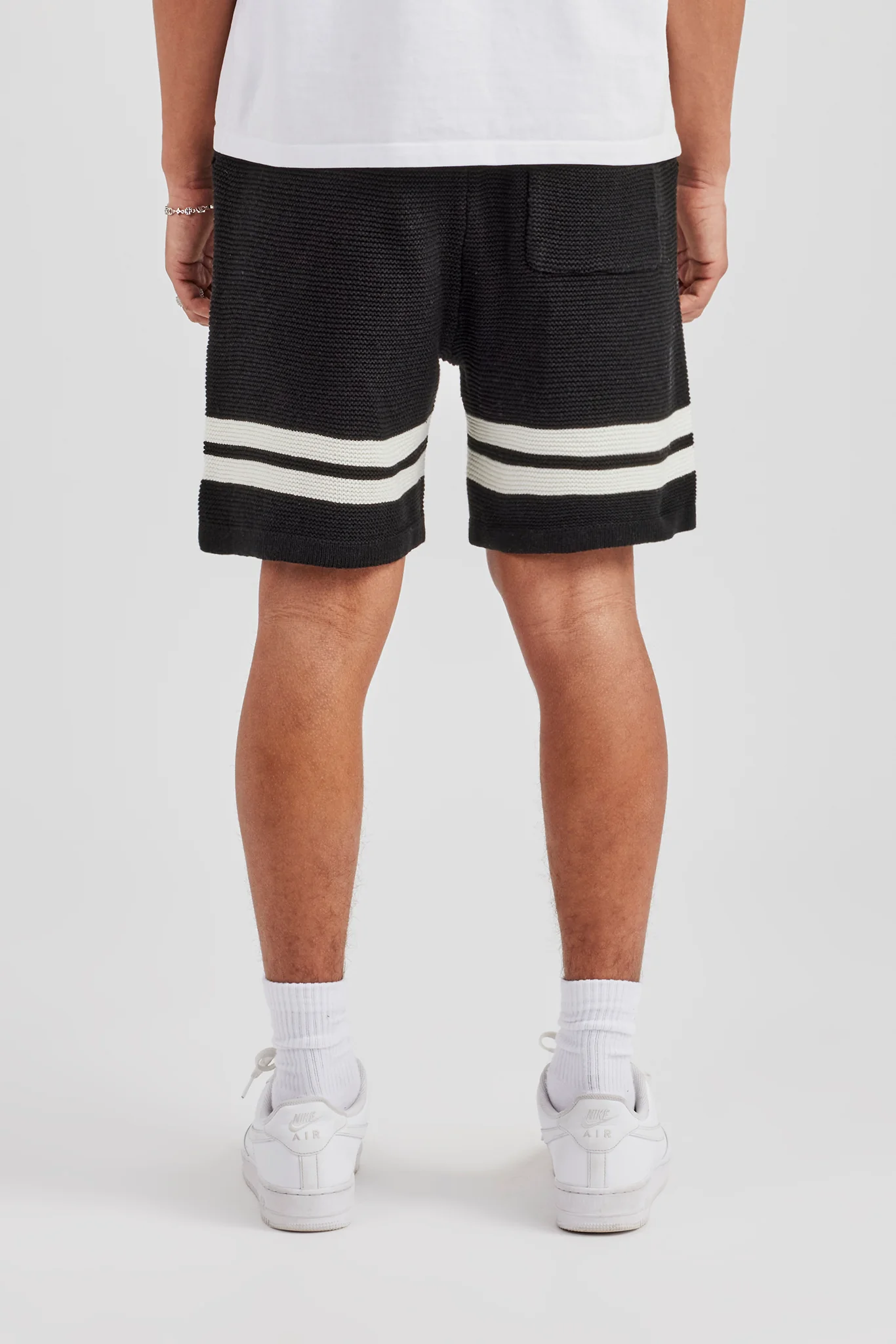 Loose Fit Knitted Short - Black - Image 7