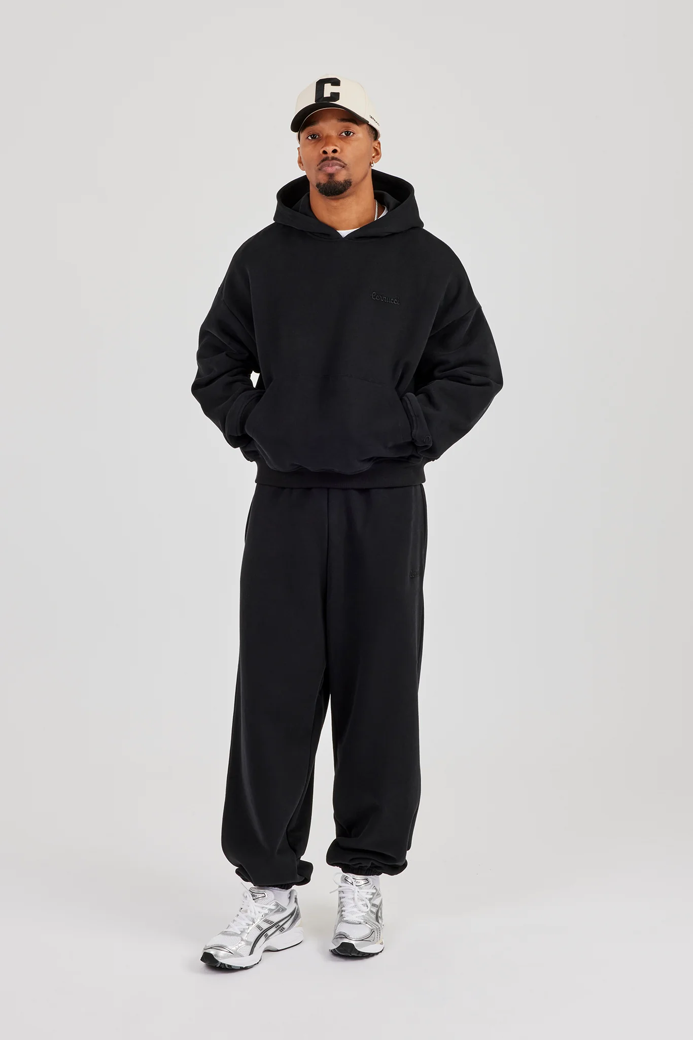 Mens Boxy Hoodie - Black - Image 2