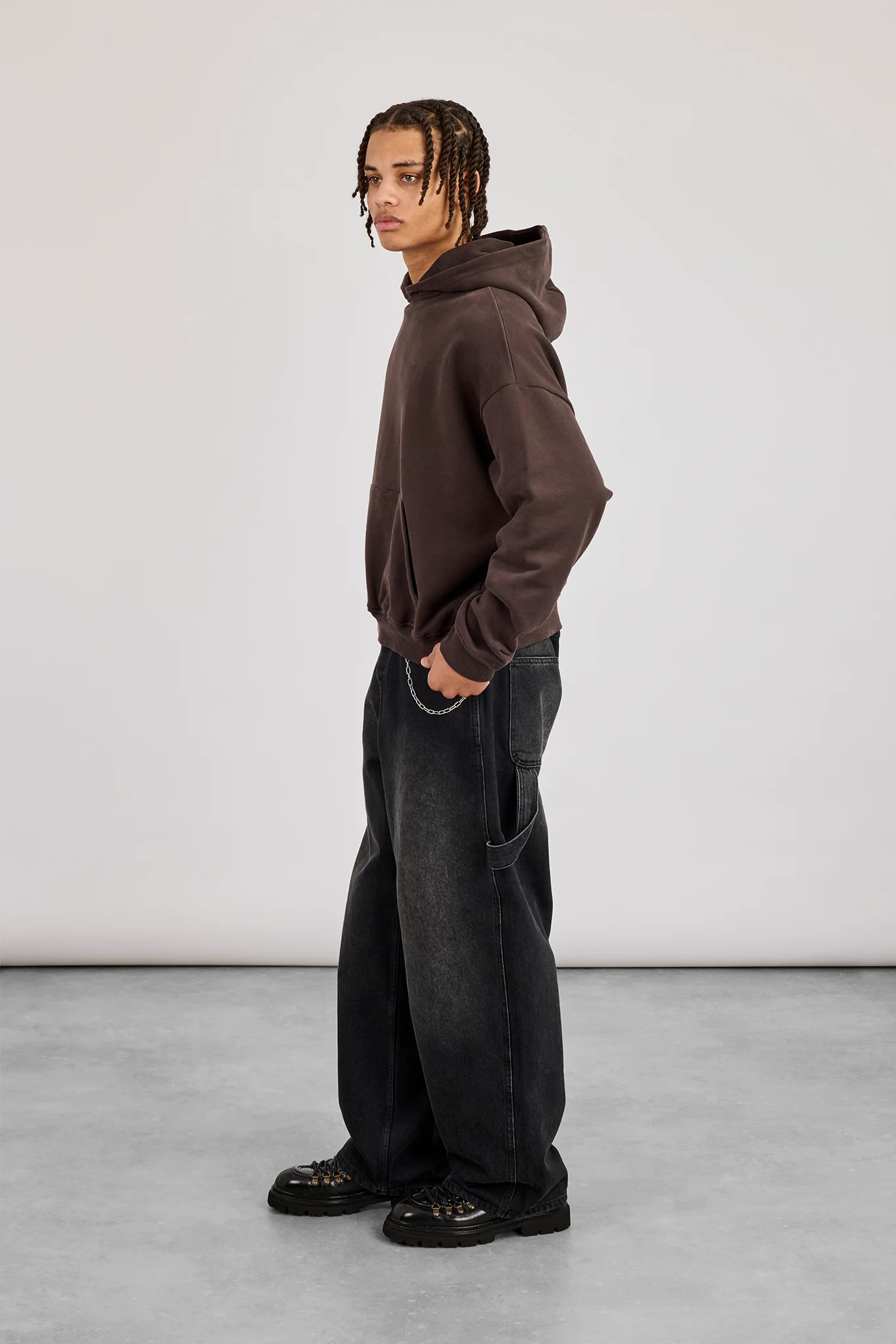 Mens Boxy Hoodie - Coffee - Image 4