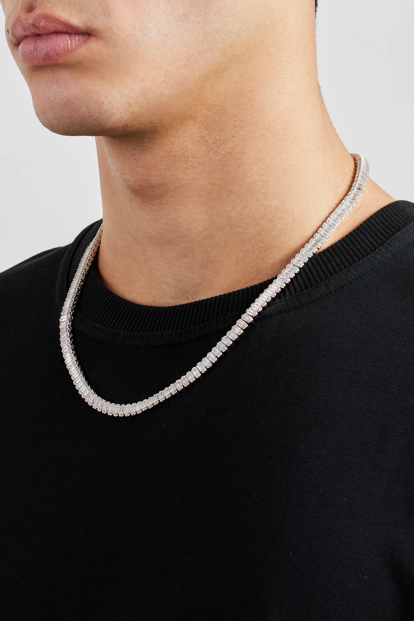 Iced Baguette Stone Tennis Chain - 6mm - Image 3