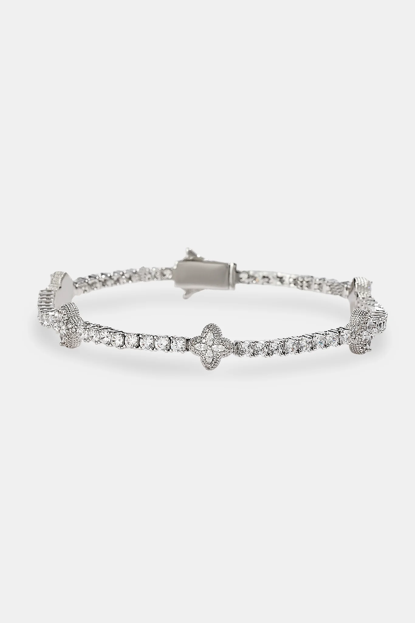 Iced Repeating Motif Tennis Bracelet - 3mm