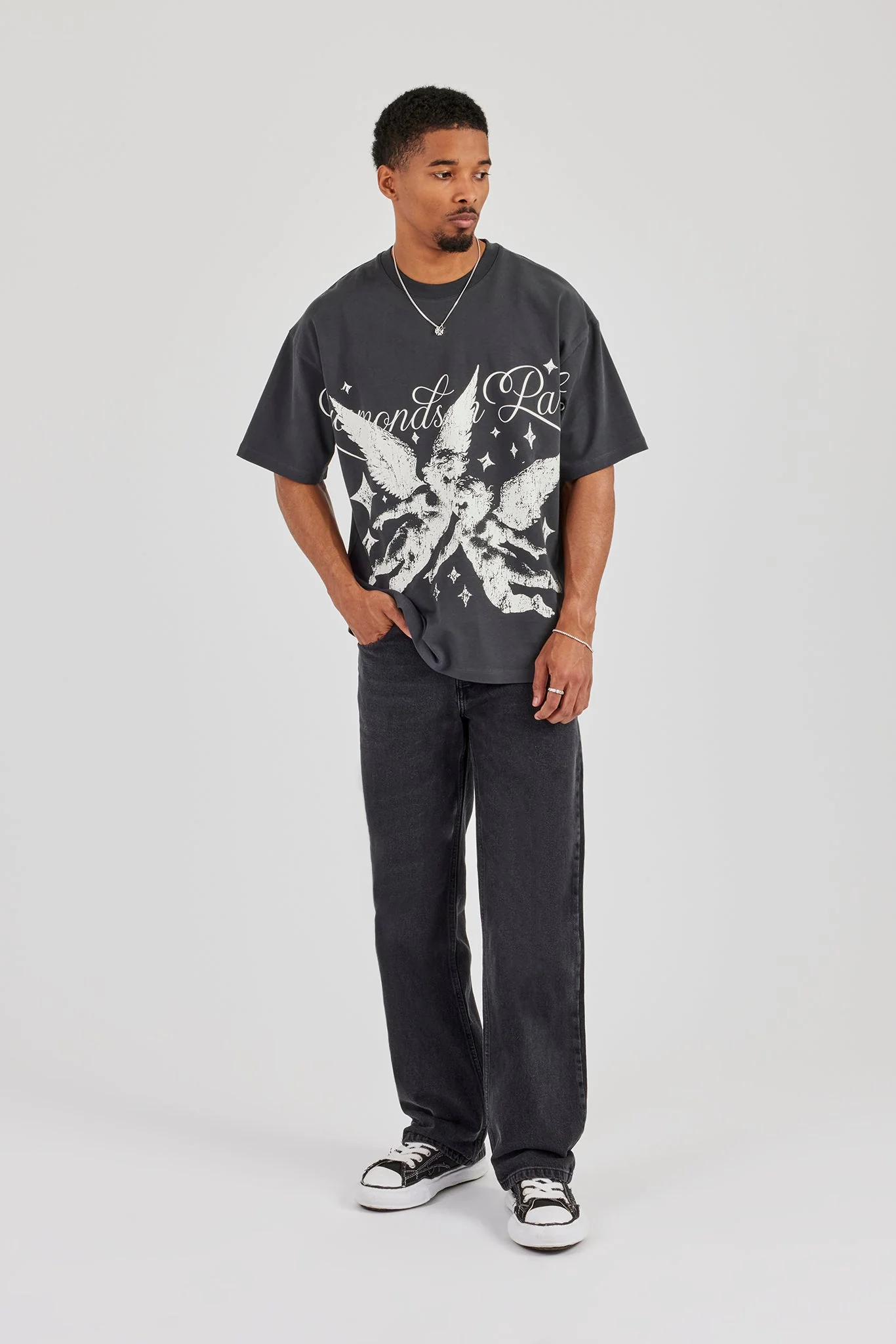 Mens Relaxed Fit Jeans - Washed Black - Image 5