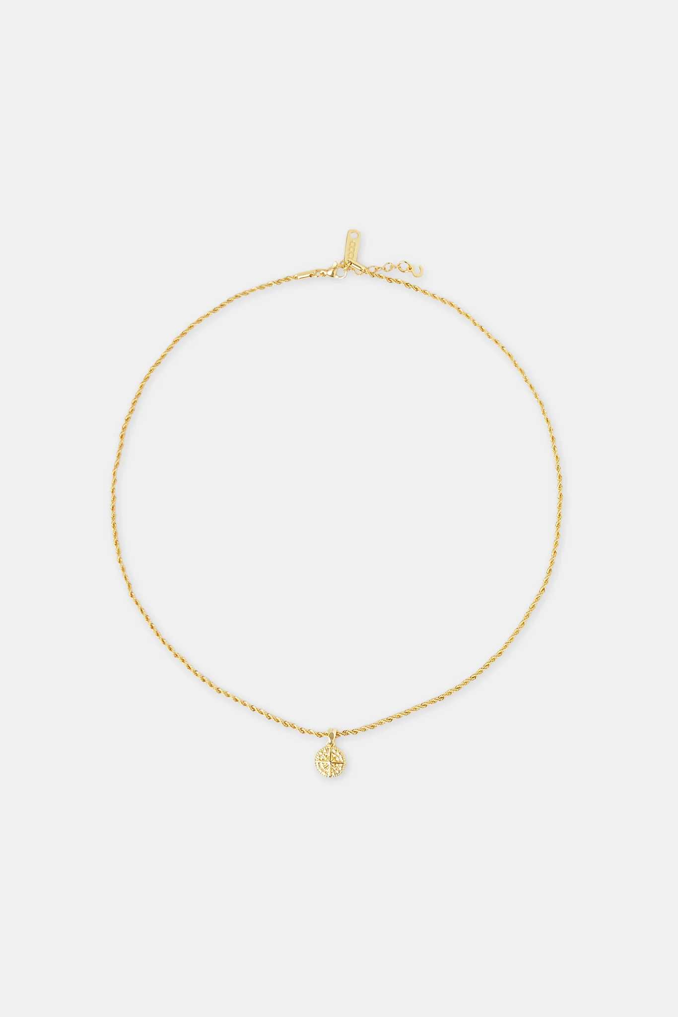 Micro Compass Rope  Necklace - 12mm - Gold - Image 3