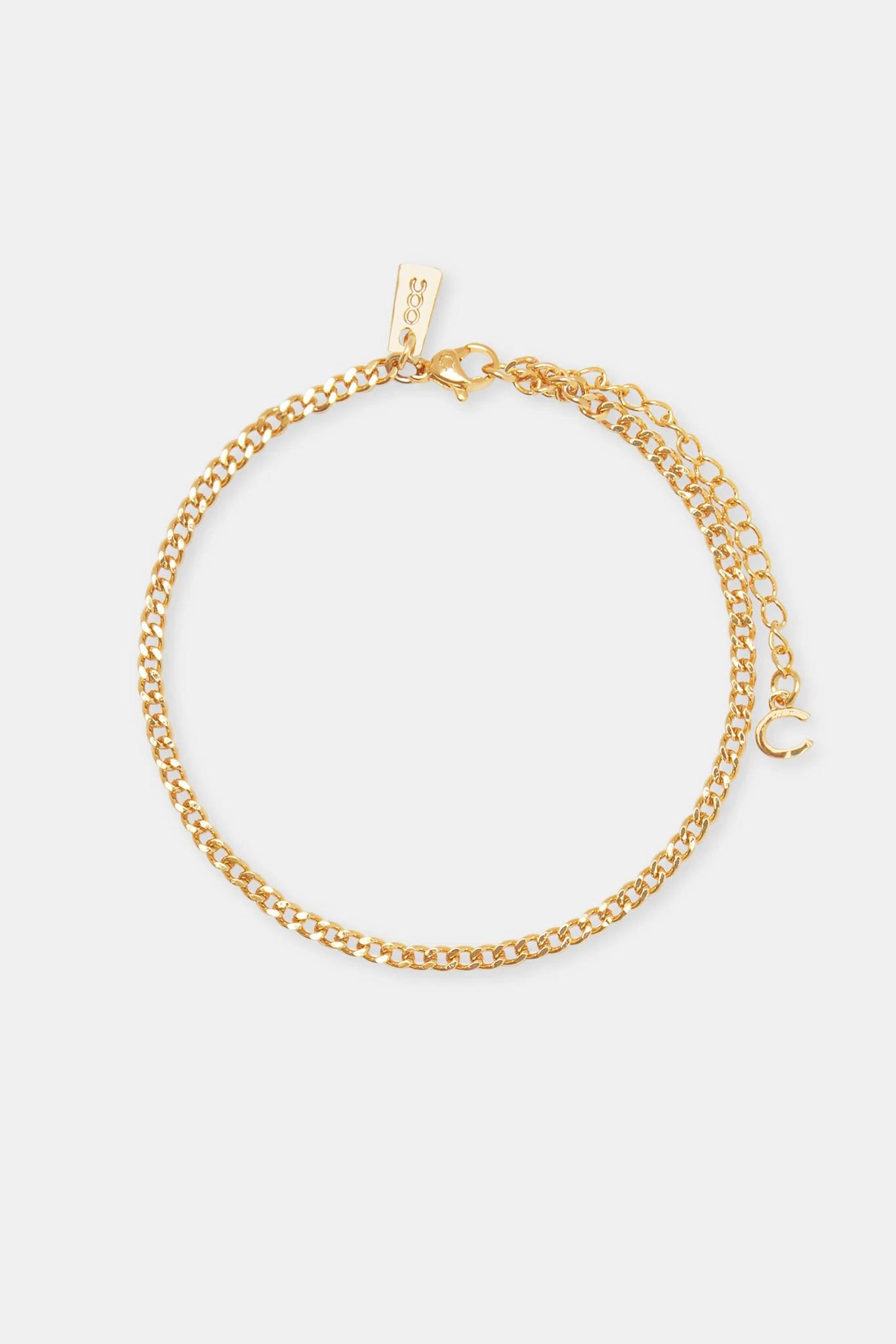 Micro Cuban Anklet - 3mm - Gold - Image 2