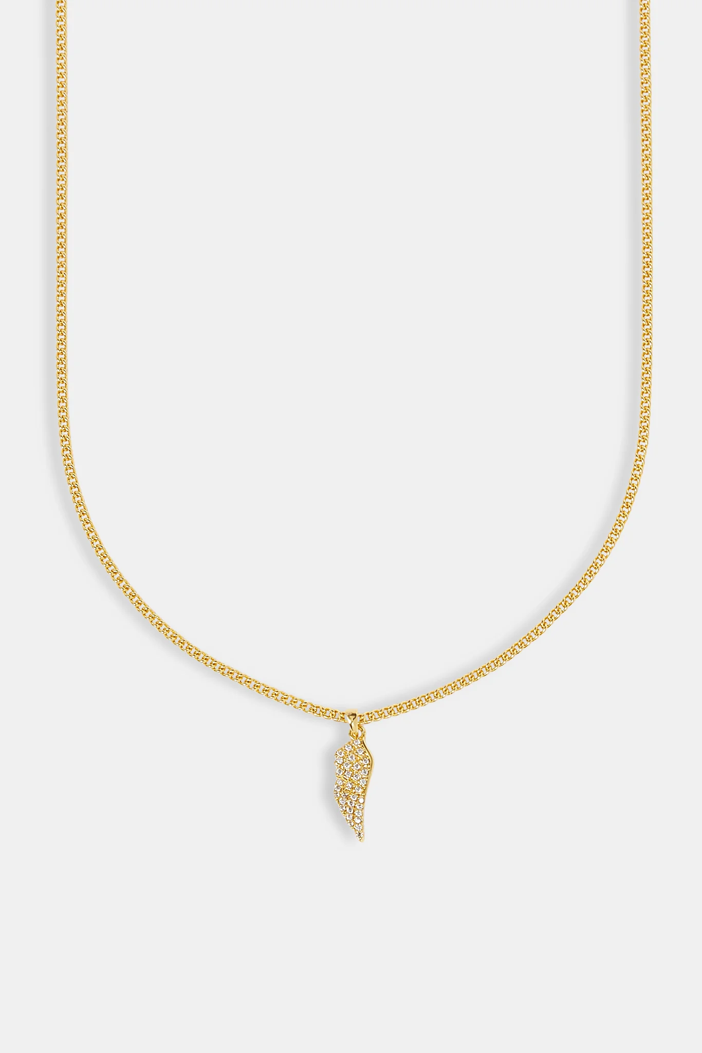 Micro Iced Angel Wing Necklace - 15mm - Gold - Image 2