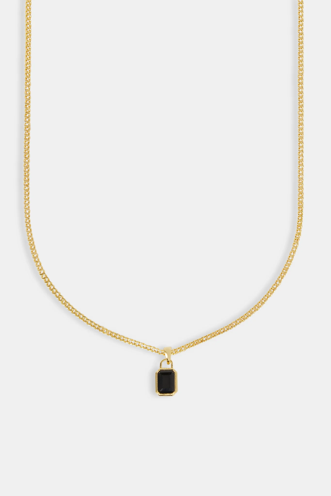 Micro Iced Black Gemstone Necklace - 10mm - Gold - Image 2