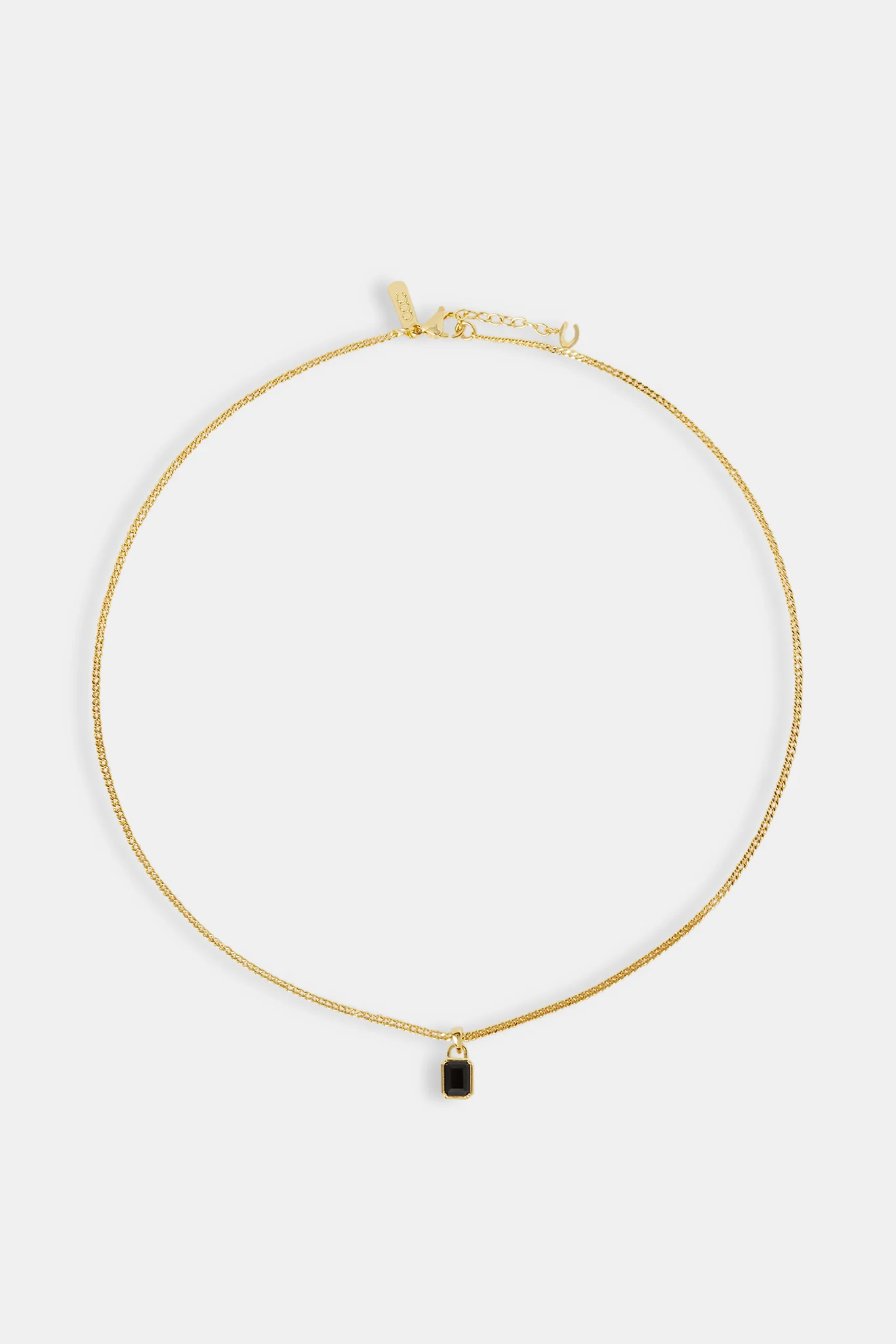 Micro Iced Black Gemstone Necklace - 10mm - Gold - Image 4