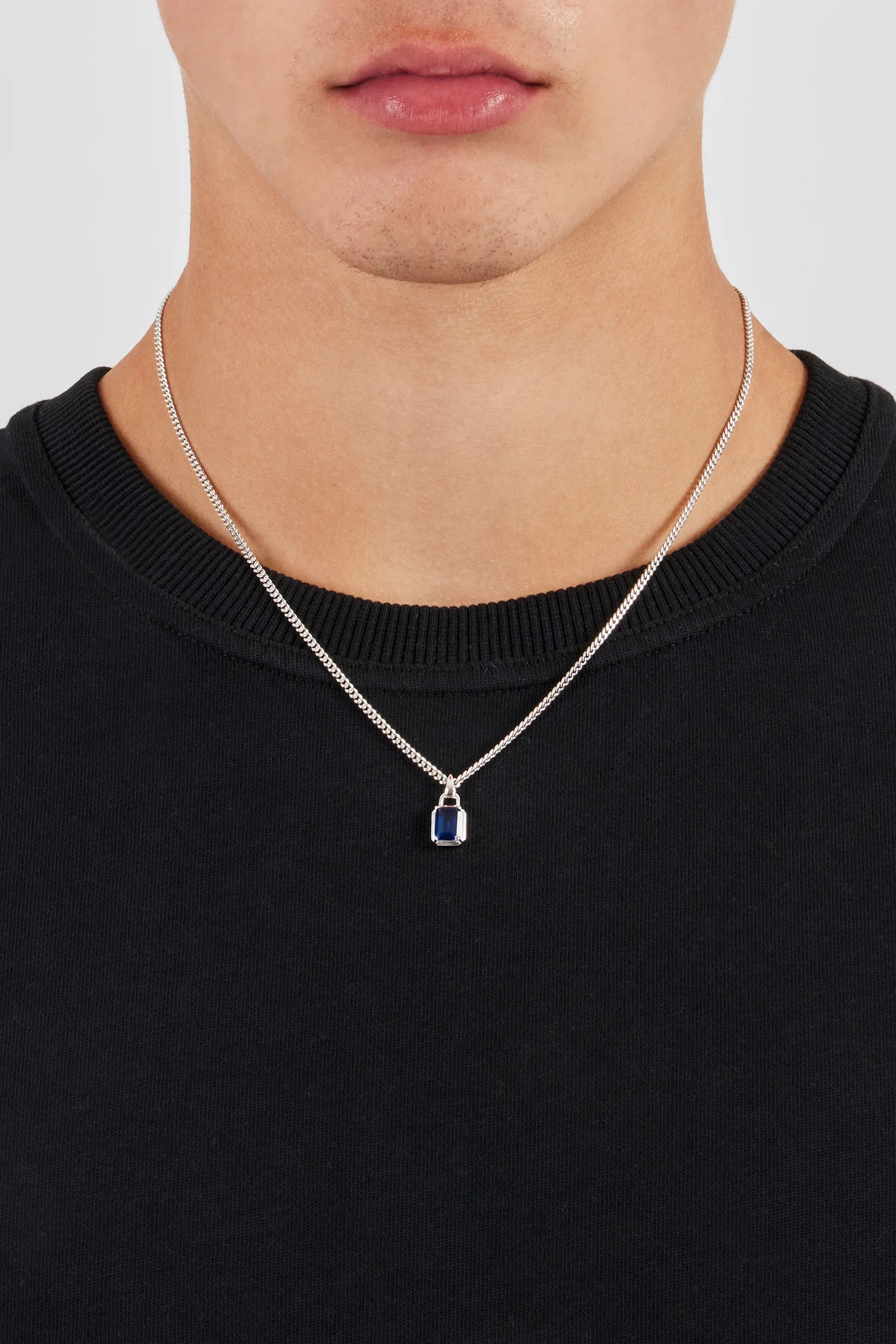 Micro Iced Blue Gemstone Necklace - 10mm