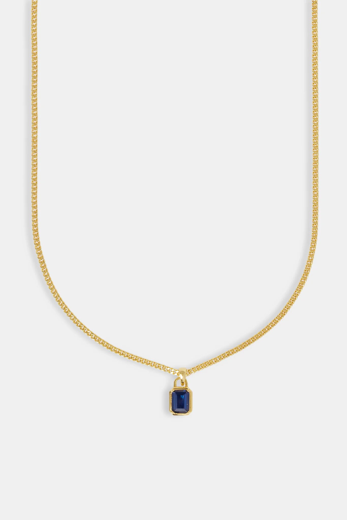 Micro Iced Blue Gemstone Necklace - 10mm - Gold - Image 2