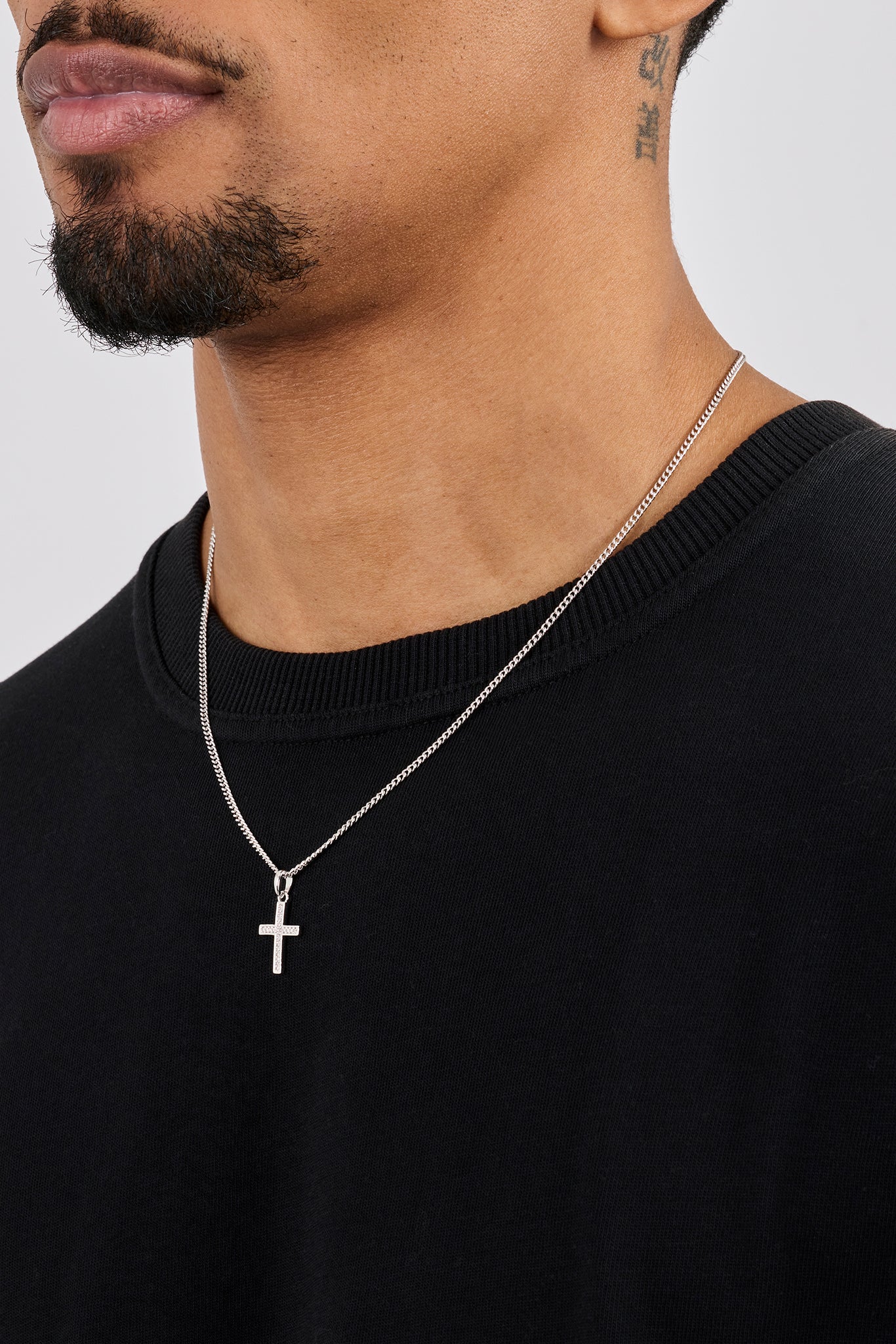 Micro Iced Cross Necklace - 15mm - Image 3