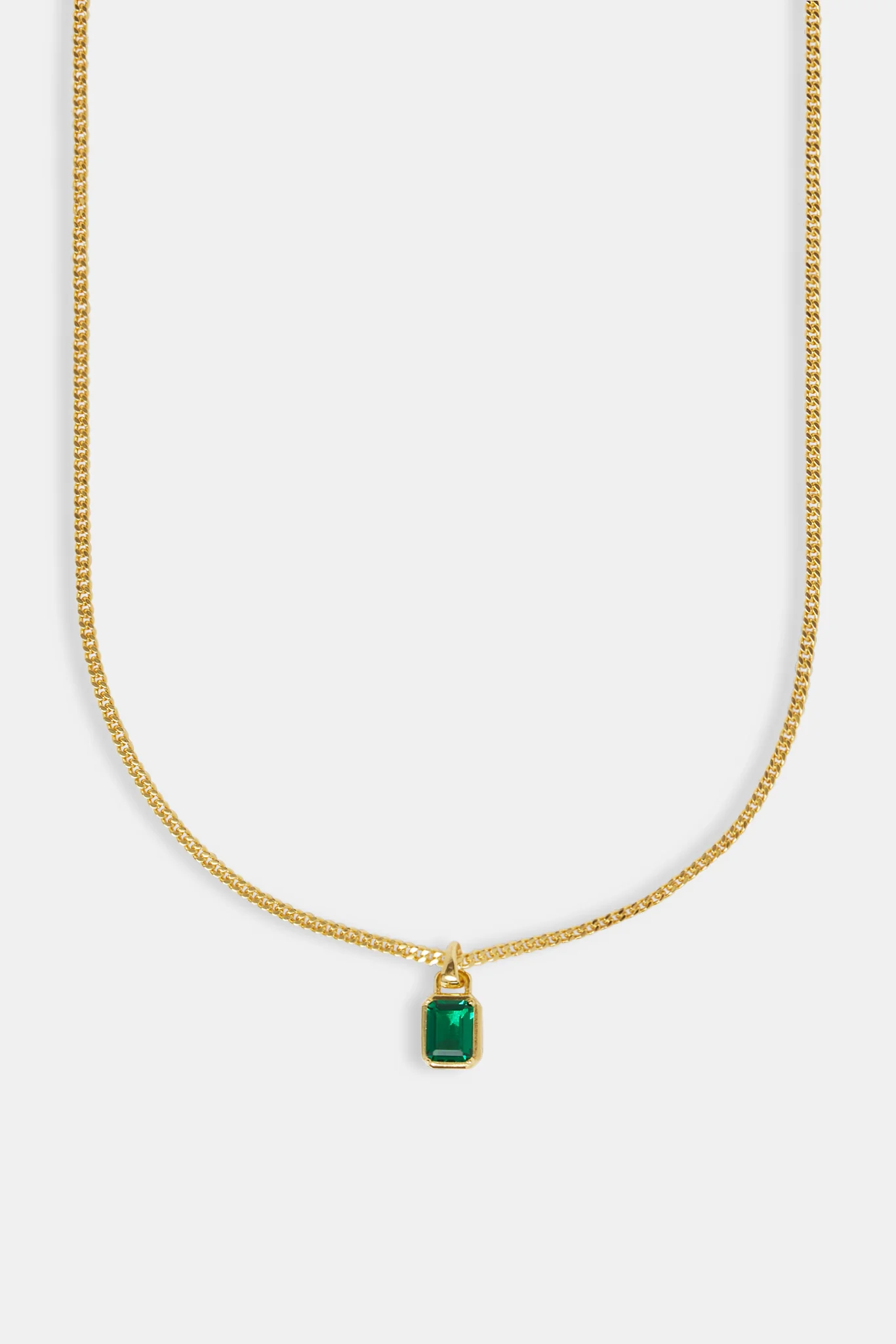 Micro Iced Green Gemstone Necklace - 10mm - Gold - Image 2