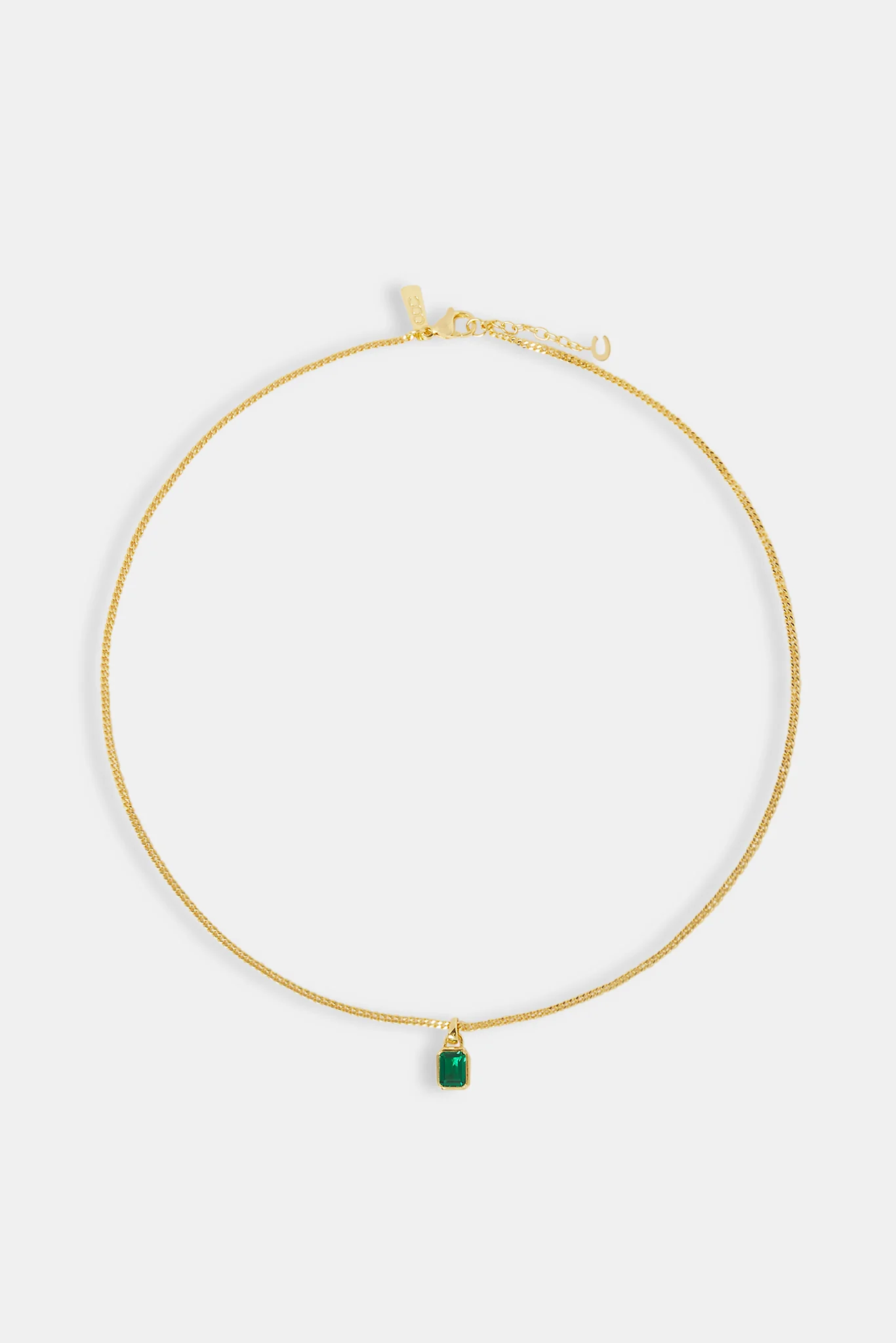 Micro Iced Green Gemstone Necklace - 10mm - Gold - Image 4