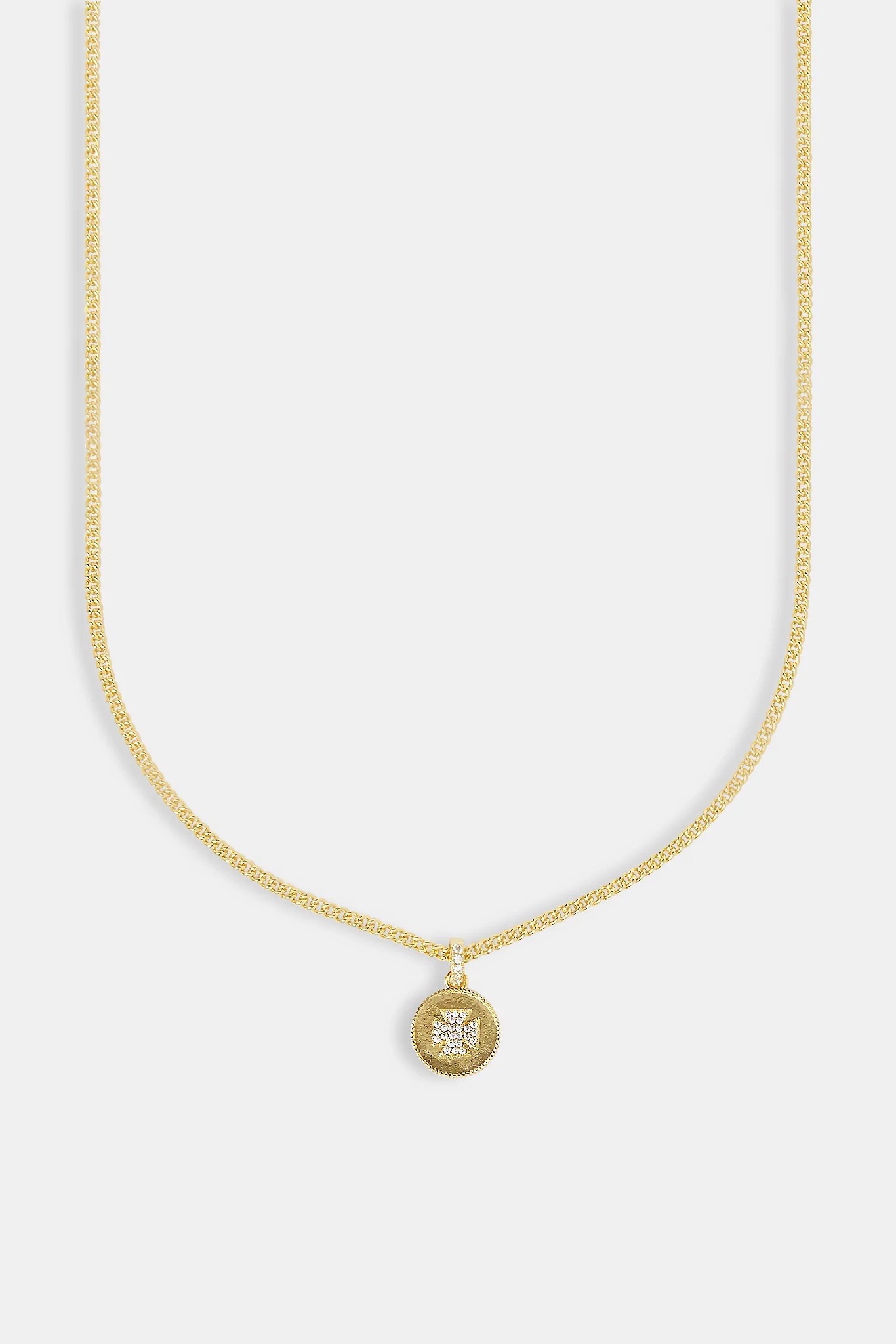 Micro Iced Motif Necklace - 12mm - Gold - Image 2