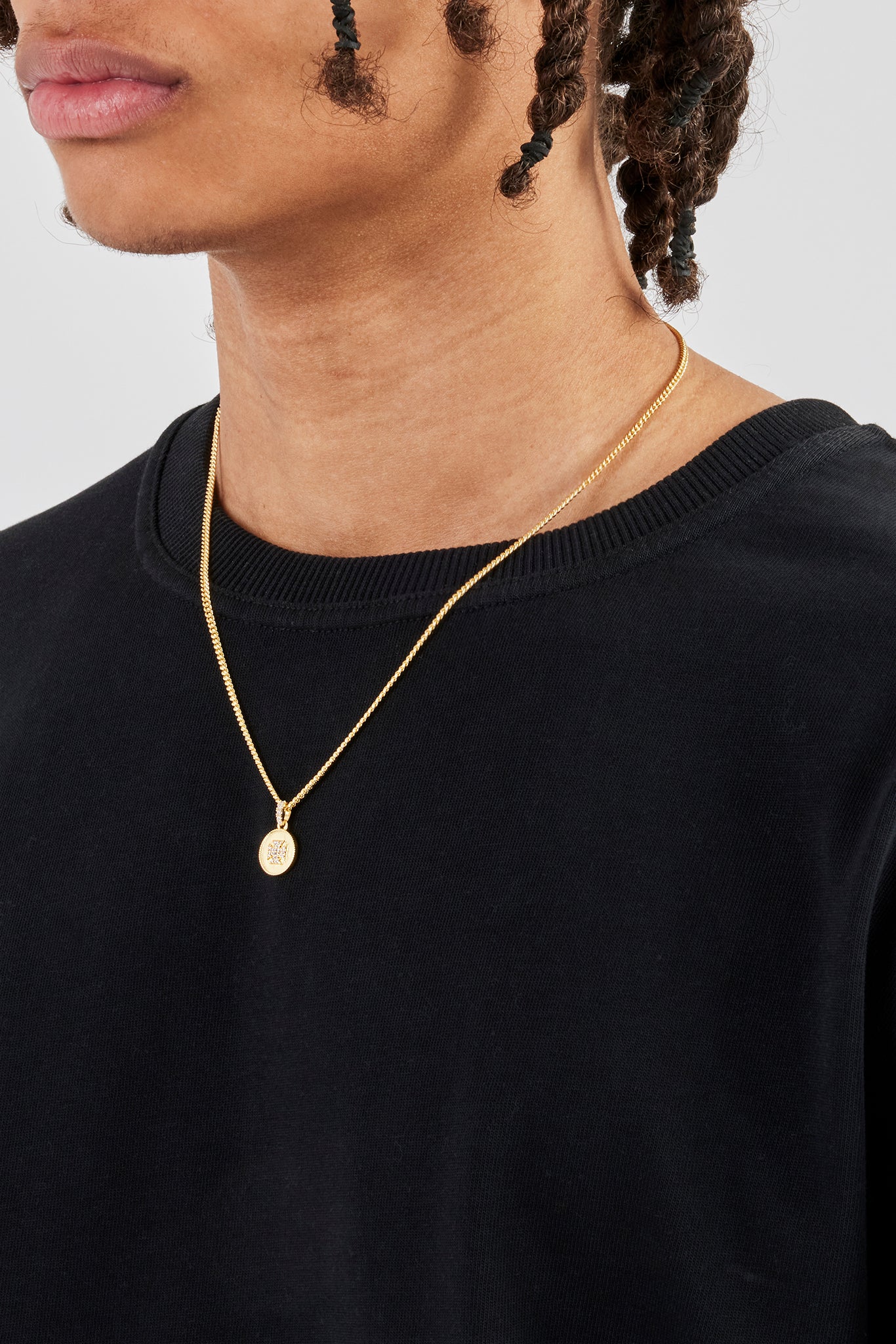 Micro Iced Motif Necklace - 12mm - Gold - Image 3
