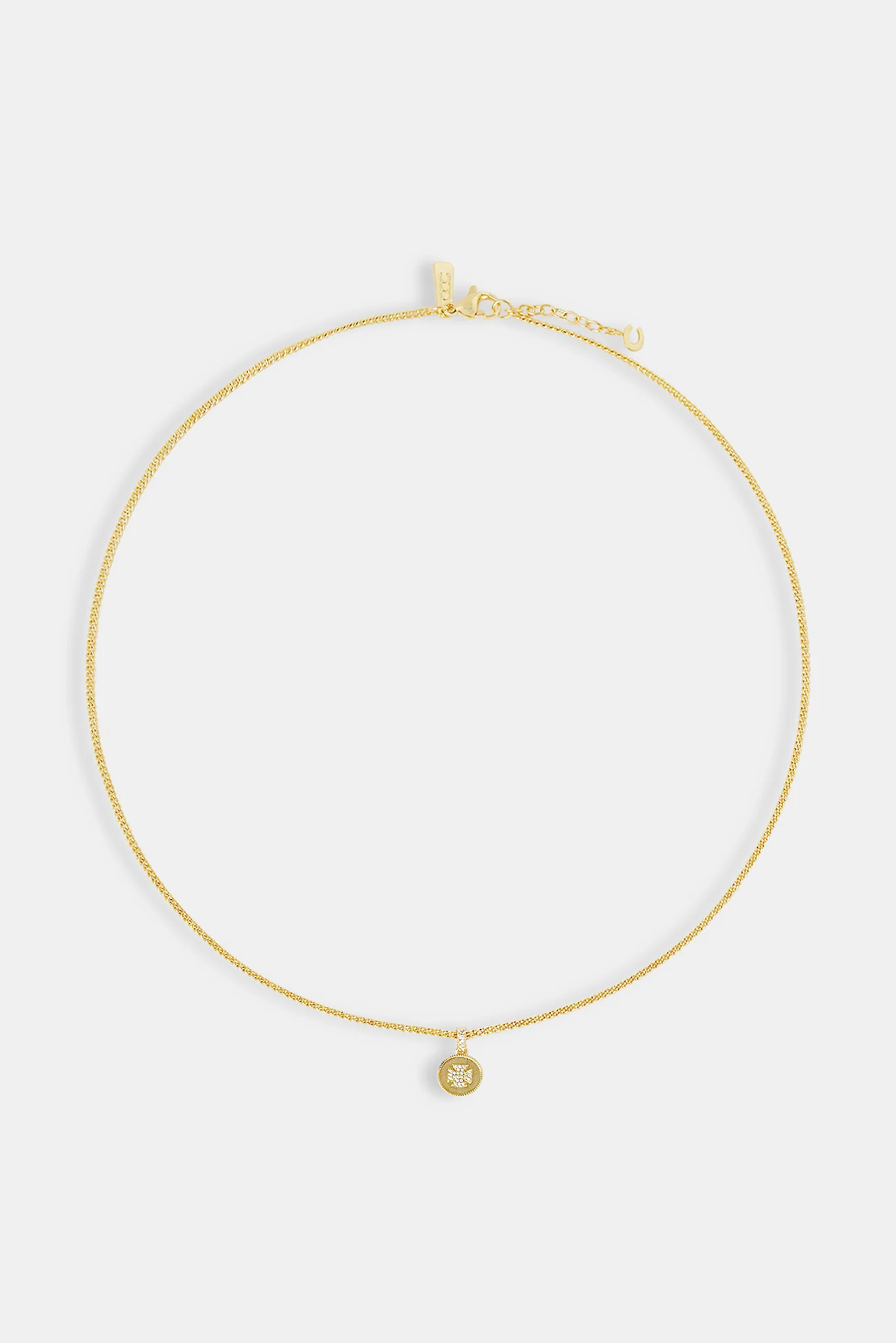Micro Iced Motif Necklace - 12mm - Gold - Image 4