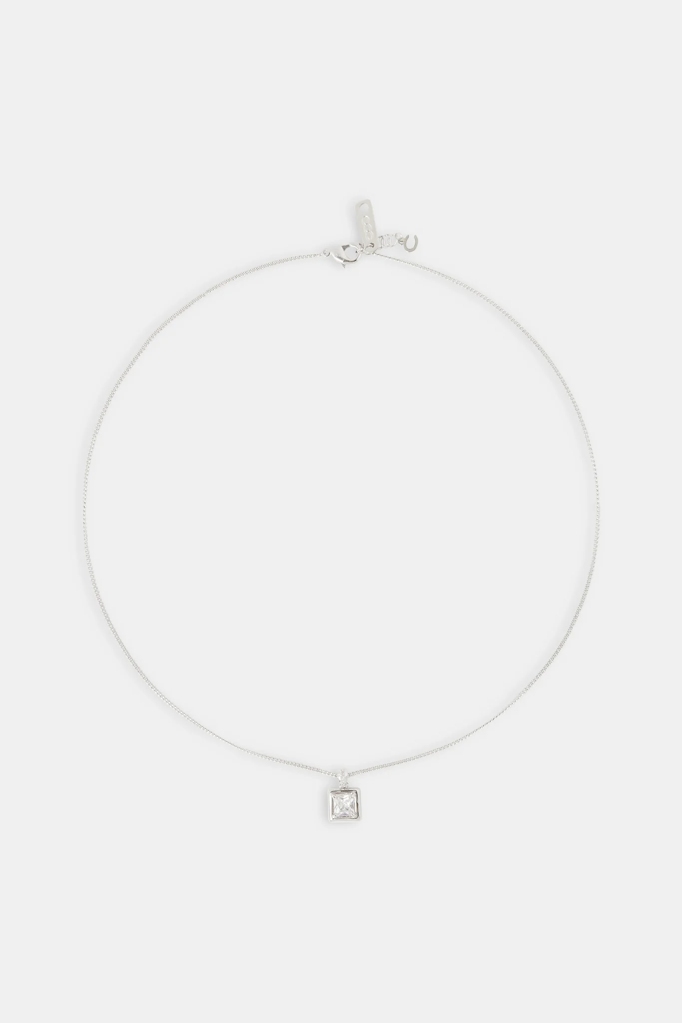 Micro Iced Square Pendant Necklace - 10mm - Image 4