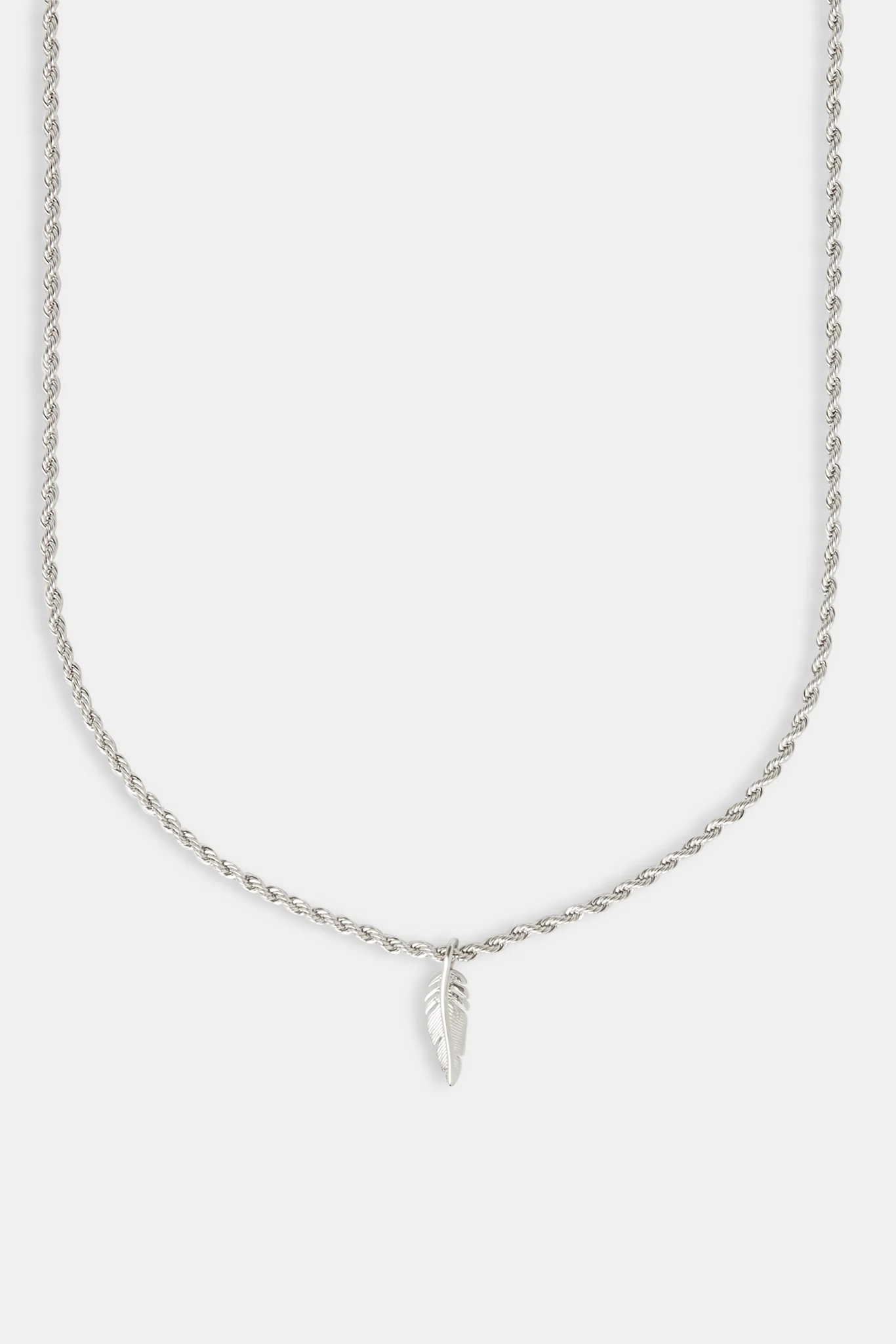 Micro Polished Feather Rope Necklace - 15mm - Image 2