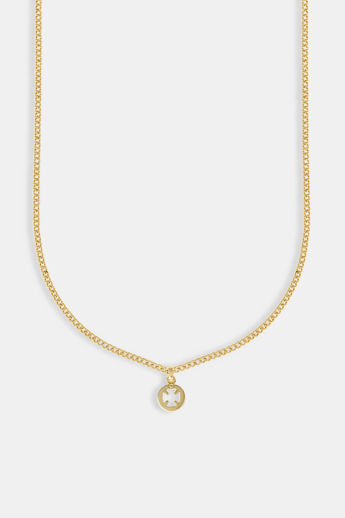 Micro Polished Motif Cut Out Necklace - 10mm - Gold - Image 2
