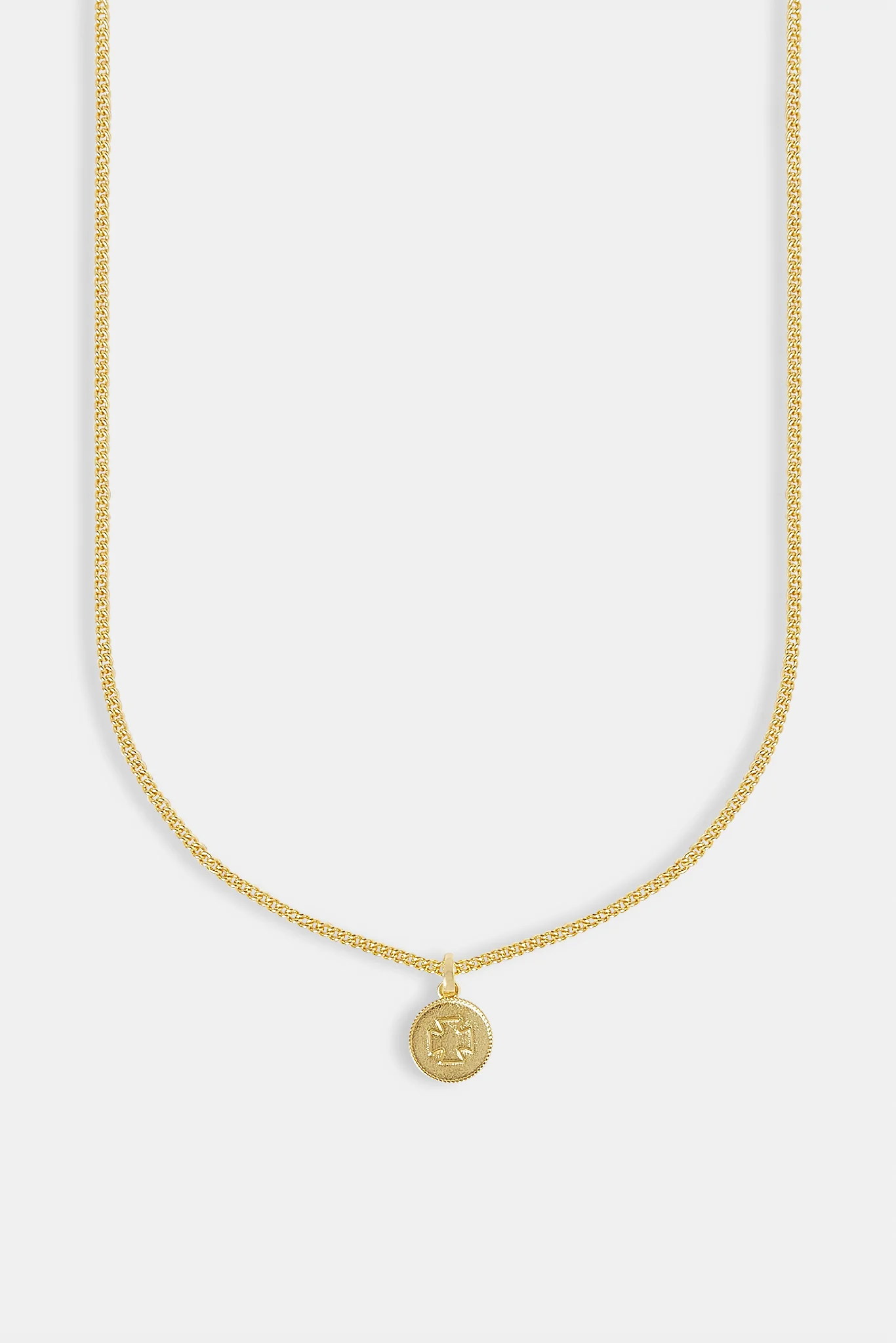 Micro Polished Motif Necklace - 12mm - Gold - Image 2