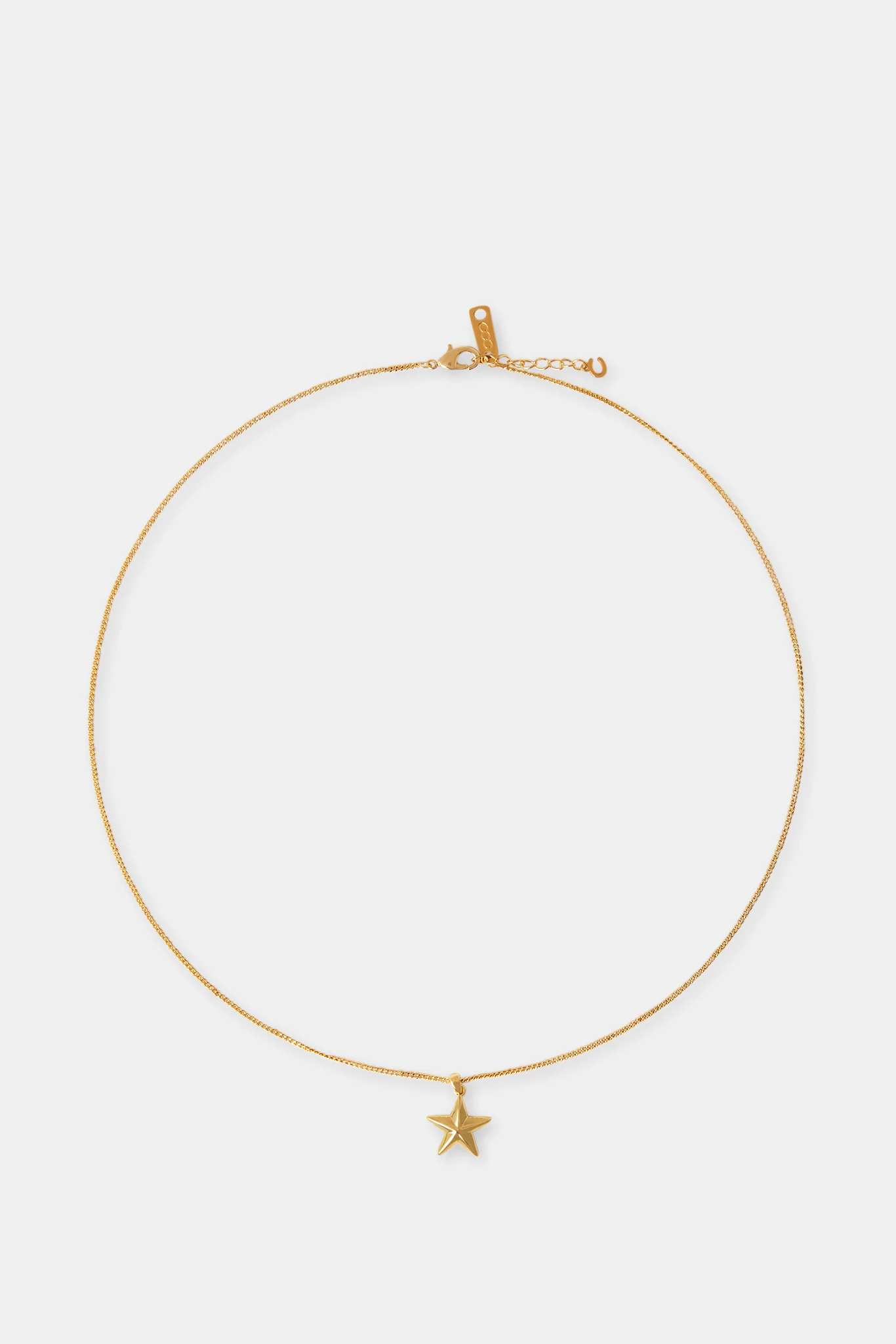 Micro Polished Star Cuban Necklace - 15mm - Gold - Image 4