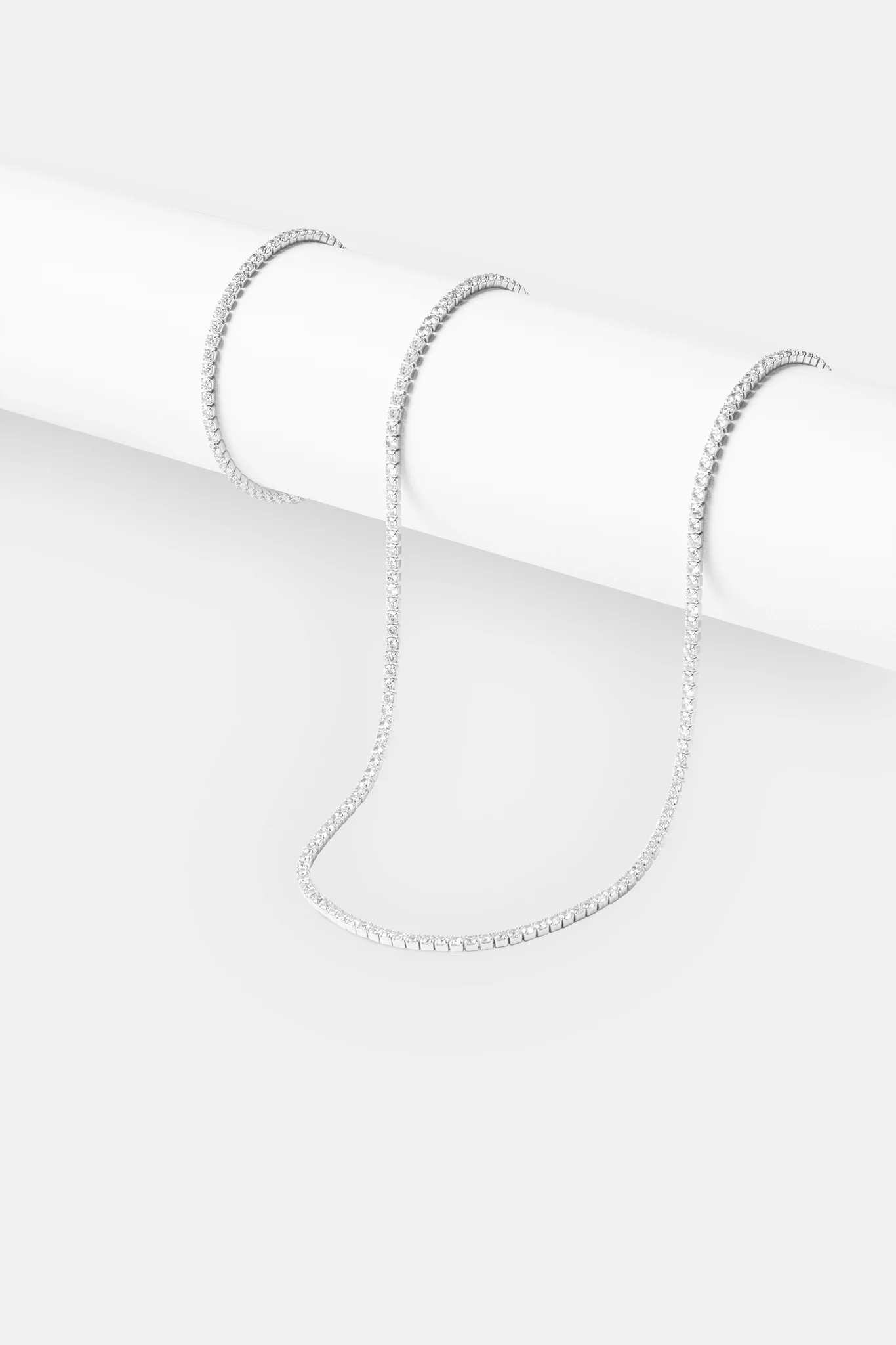 Micro Tennis Chain & Bracelet - White - Image 2