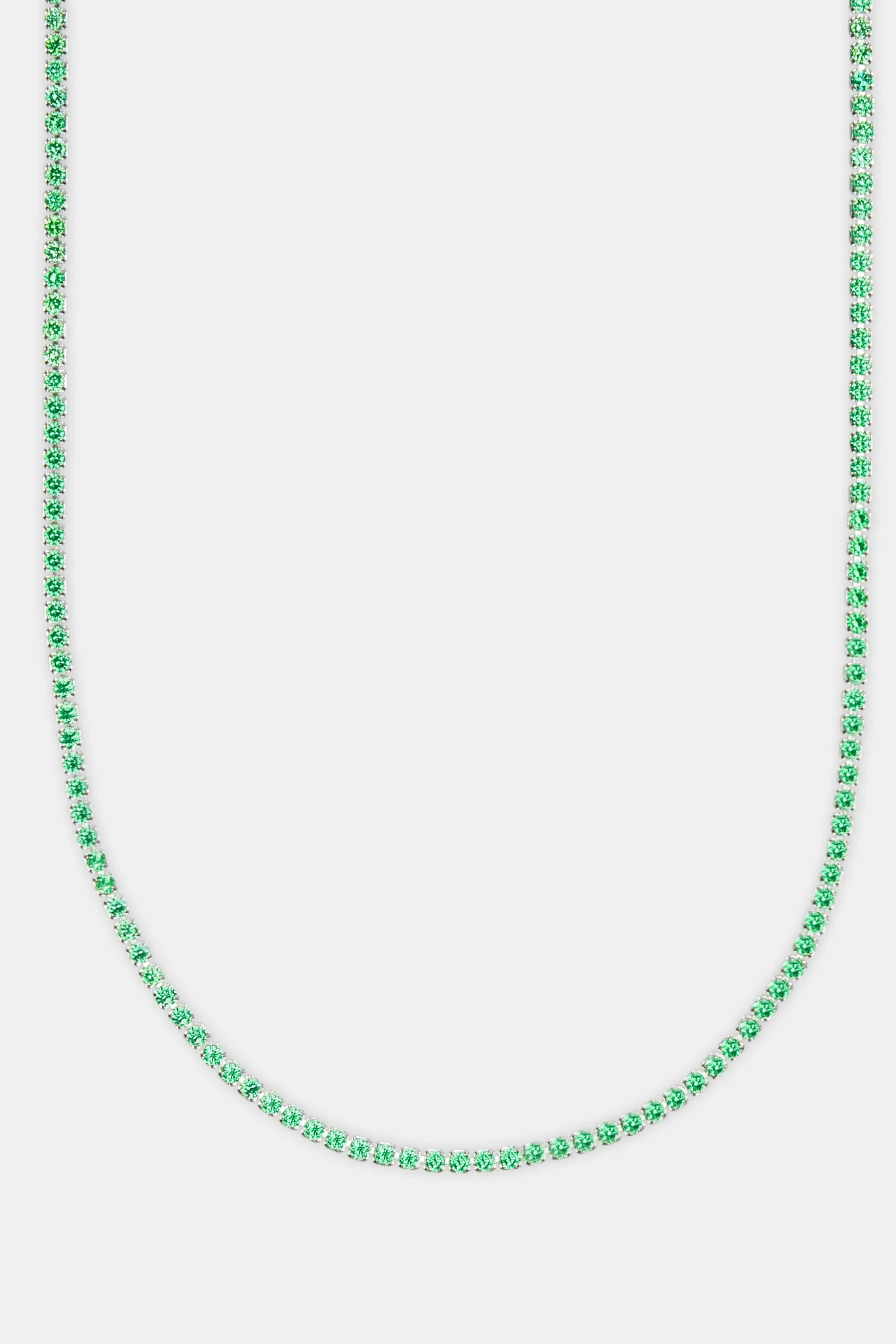 Micro Tennis Chain Green - White 2.5mm - Image 2