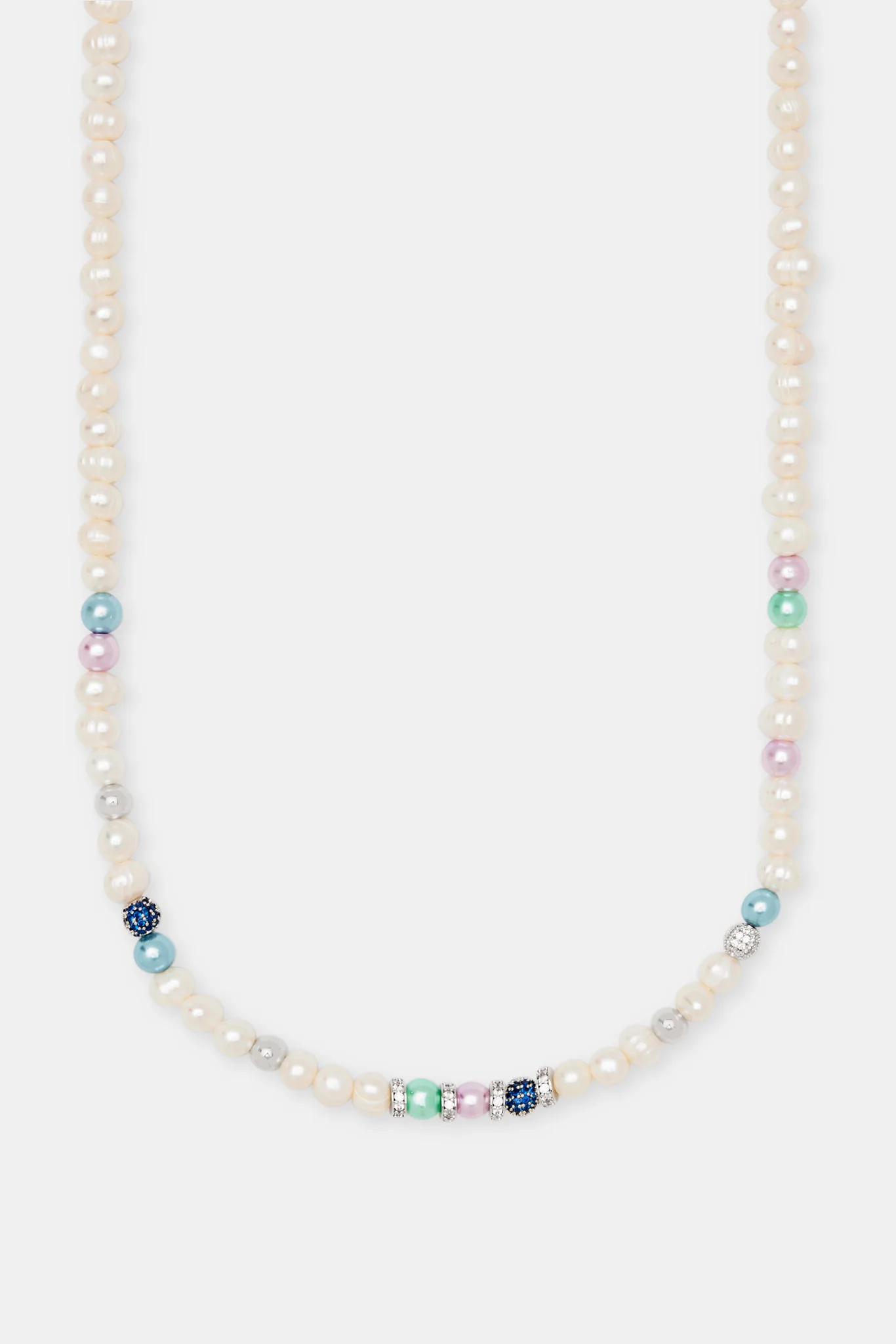 Mixed Colour Bead & Ice Freshwater Pearl Necklace - Image 2