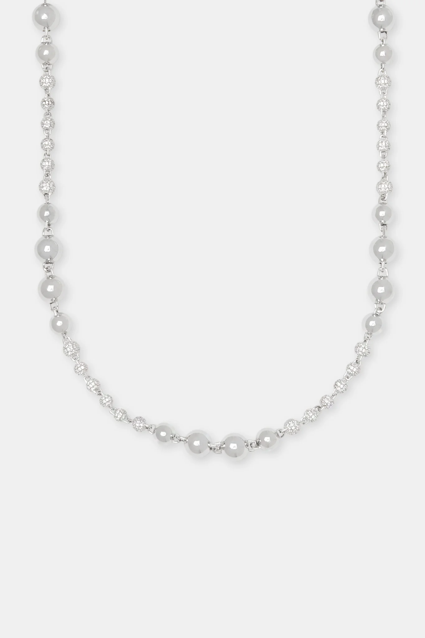 Mixed Size Polished & Ice Ball Chain - 6mm - Image 2