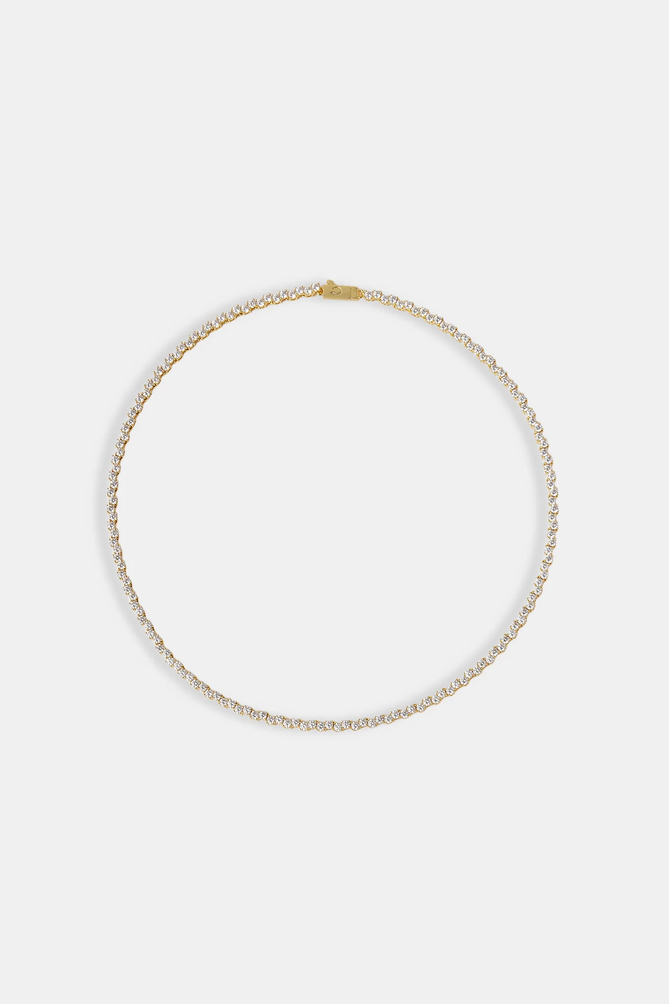 Mixed Square Stone Tennis Chain - 3mm - Gold - Image 3