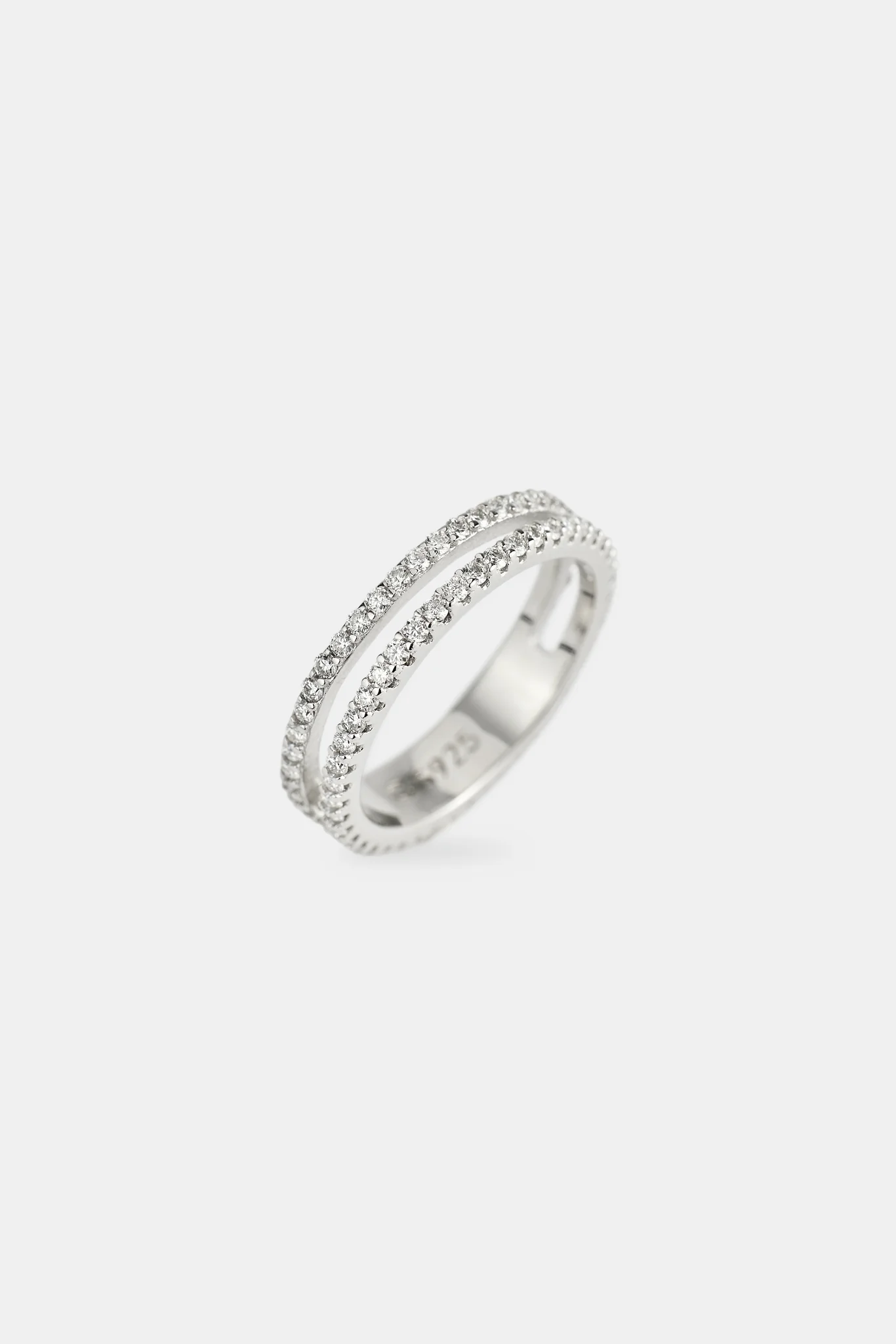 Moissanite Double Row Ring - 5mm - Image 2