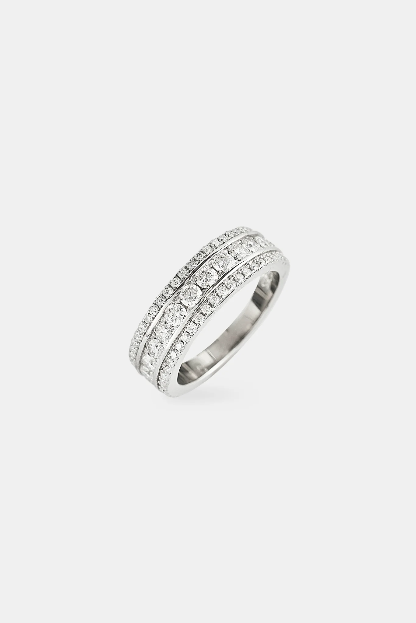 Moissanite Iced Layer Ring - 8mm
