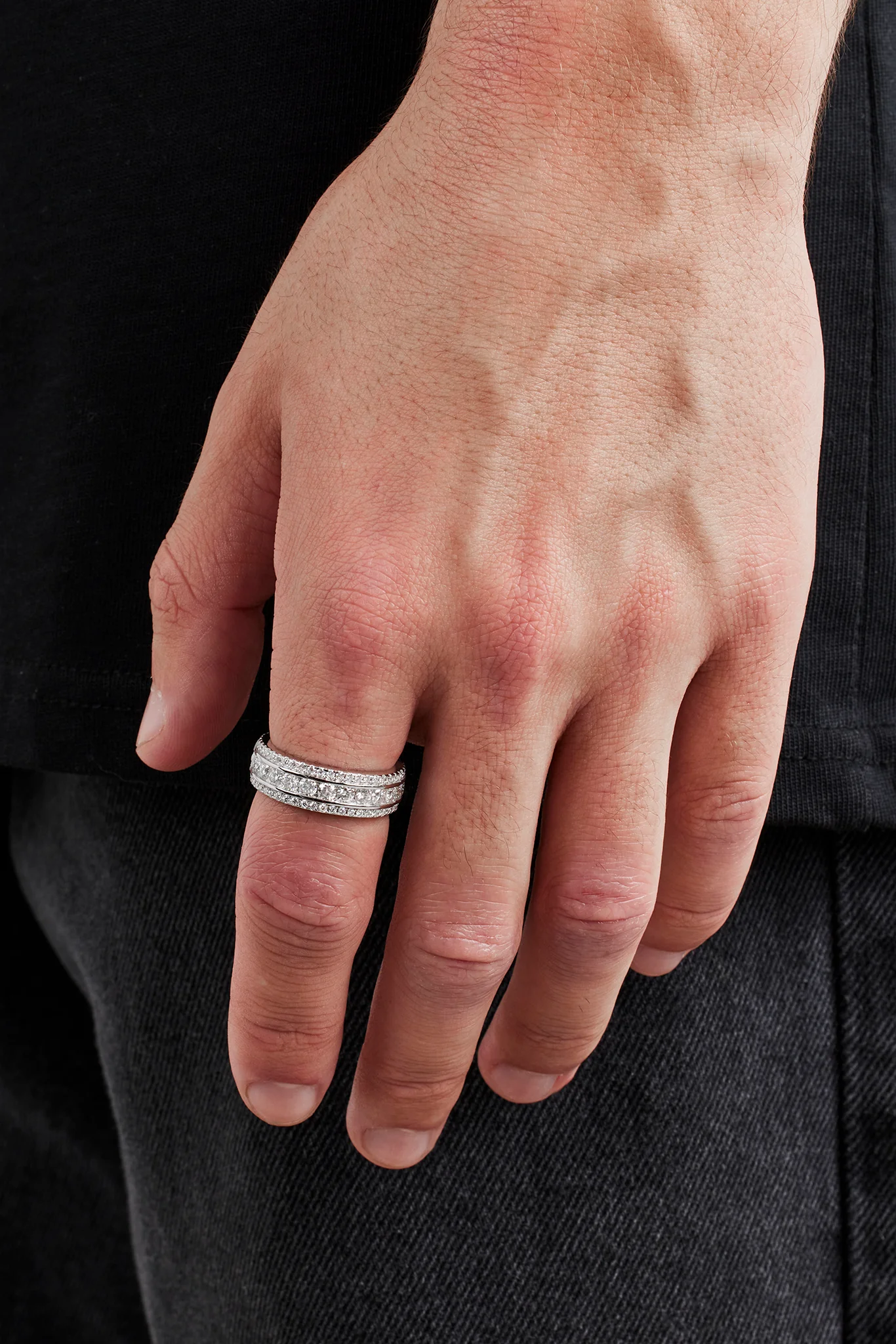 Moissanite Iced Layer Ring - 8mm - Image 2
