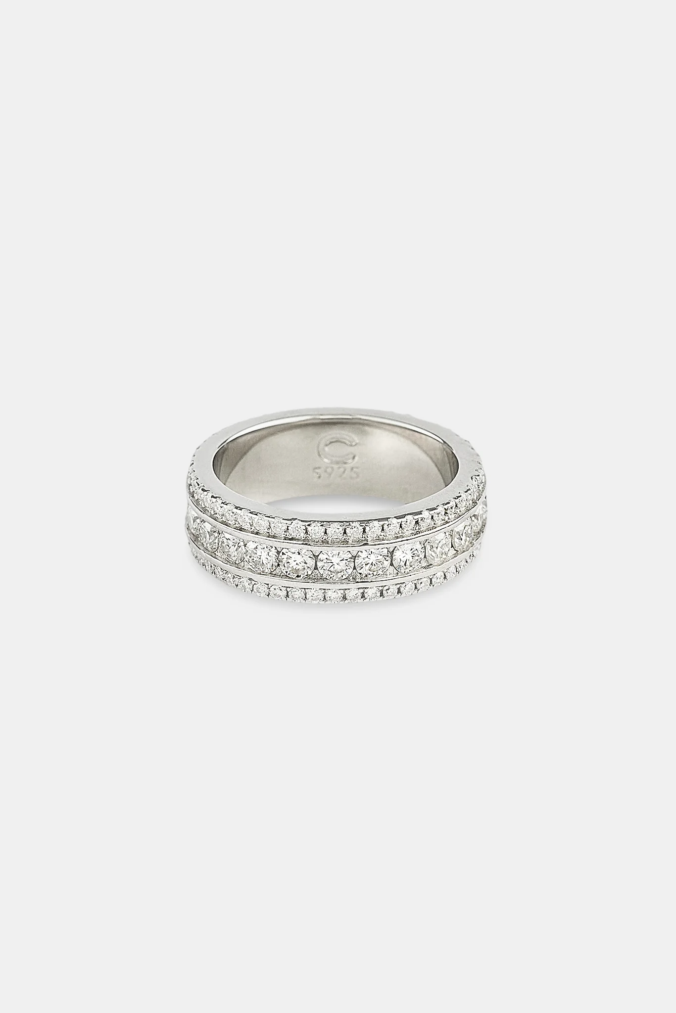 Moissanite Iced Layer Ring - 8mm - Image 3