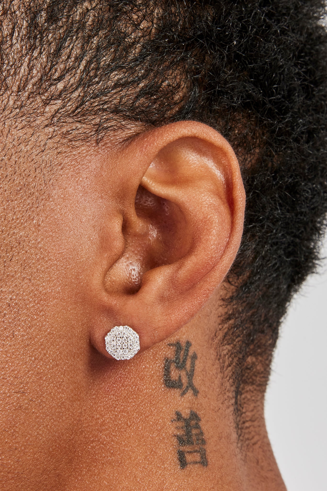Moissanite Shape Stud Earrings - 8mm - Image 2