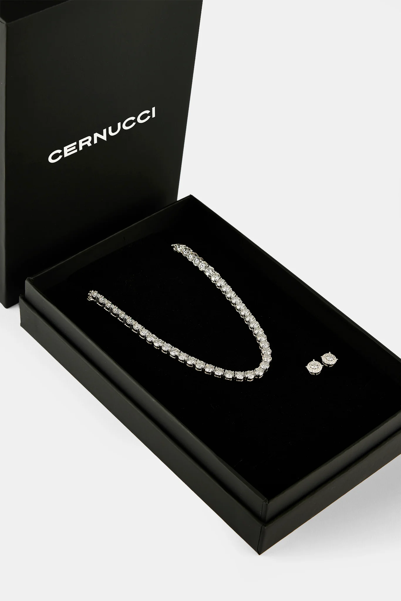 Moissanite Tennis Chain & Cluster Stud - 5mm