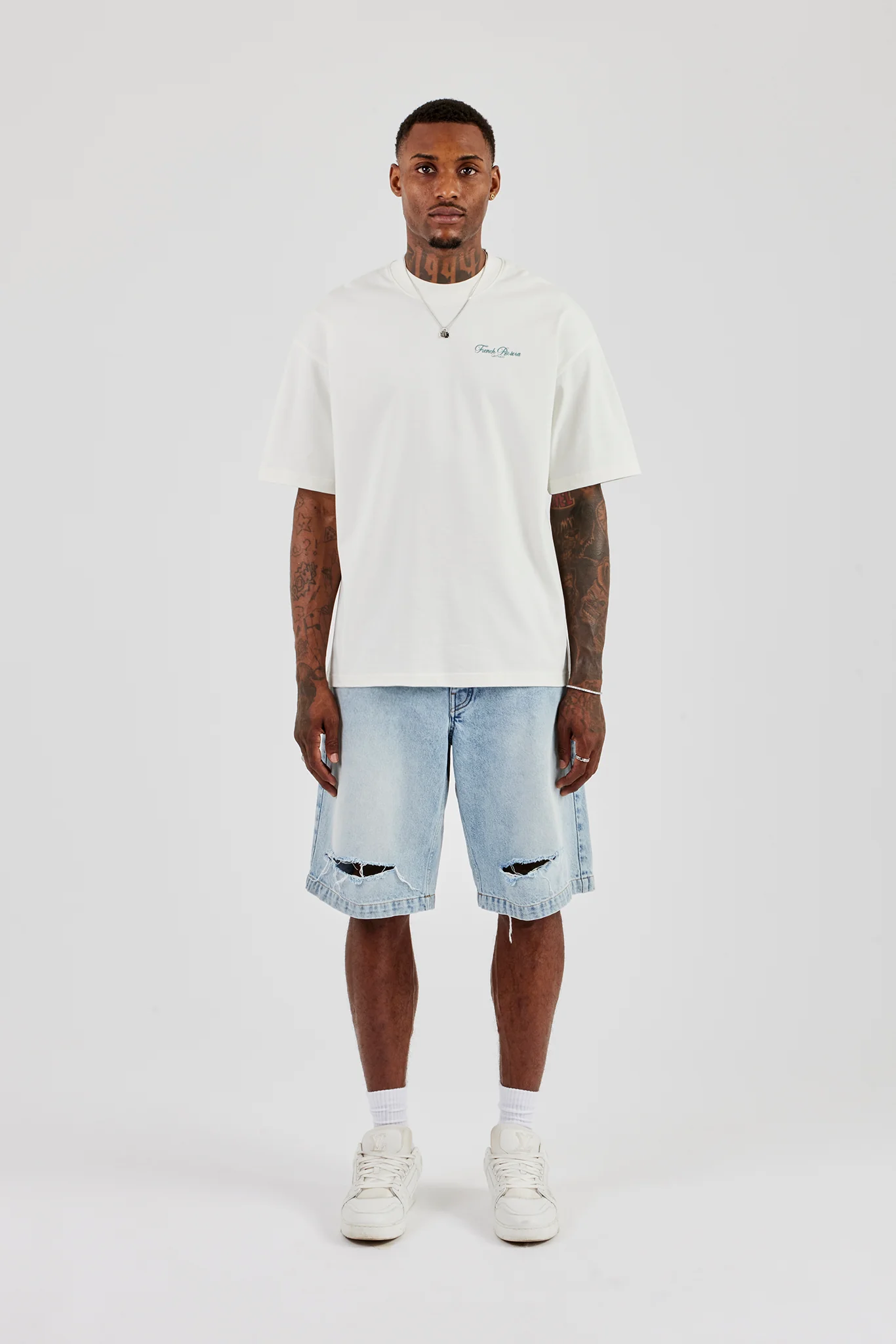 Monaco Print Oversized T-Shirt - Off White - Image 3