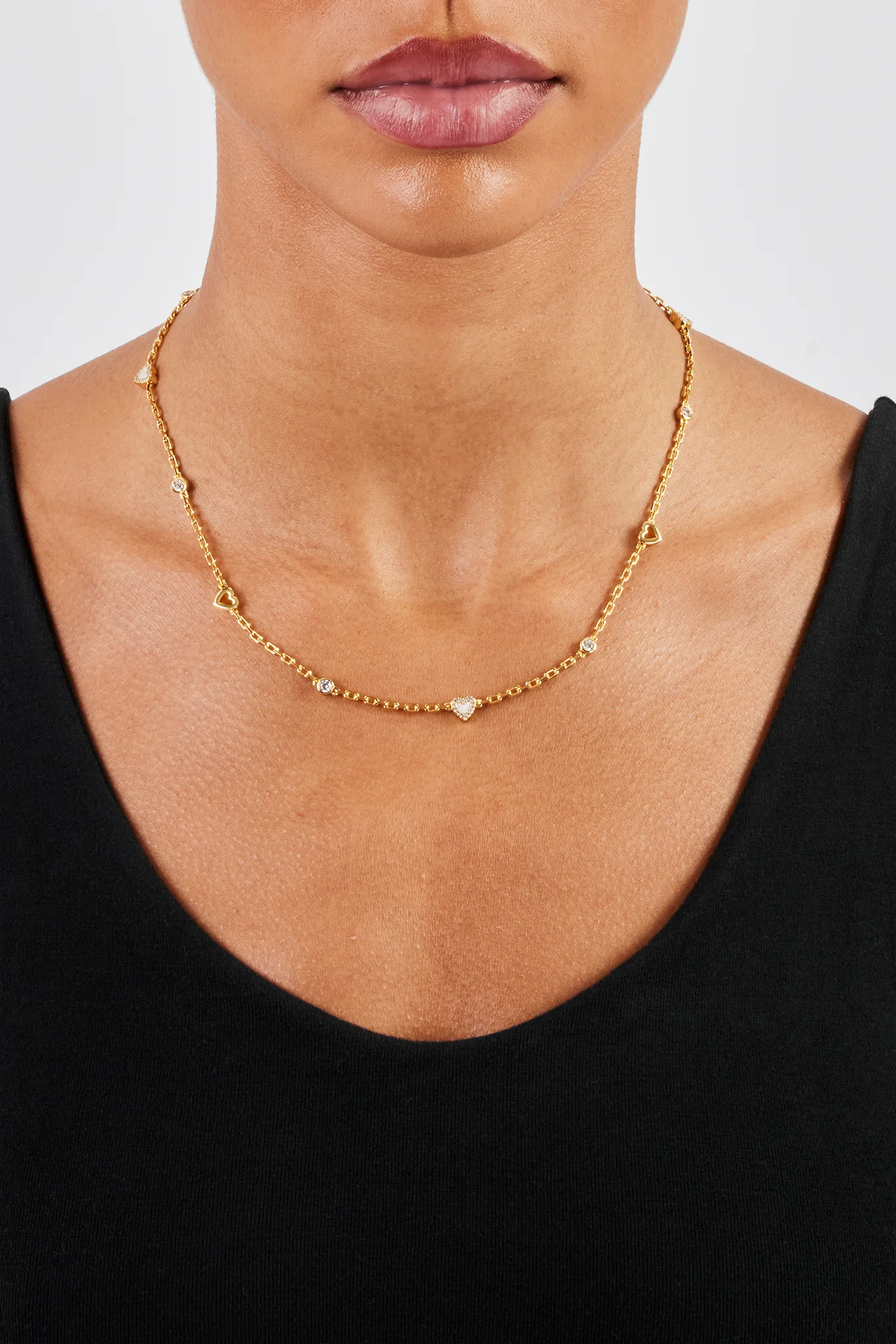Mother of Pearl Heart Mix Rolo Chain - 8mm