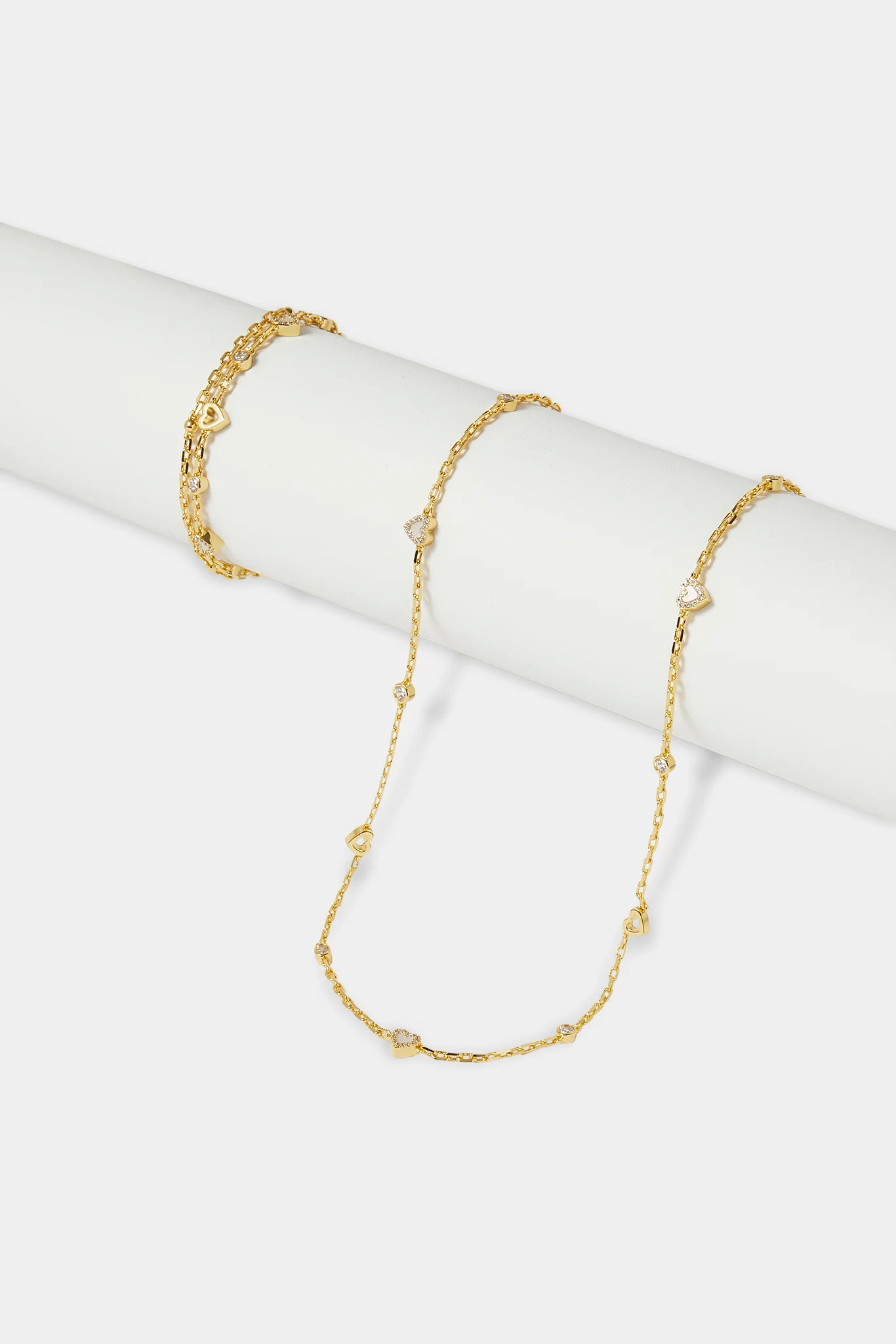 Mother of Pearl Heart Mix Rolo Chain & Bracelet - 8mm - Image 2