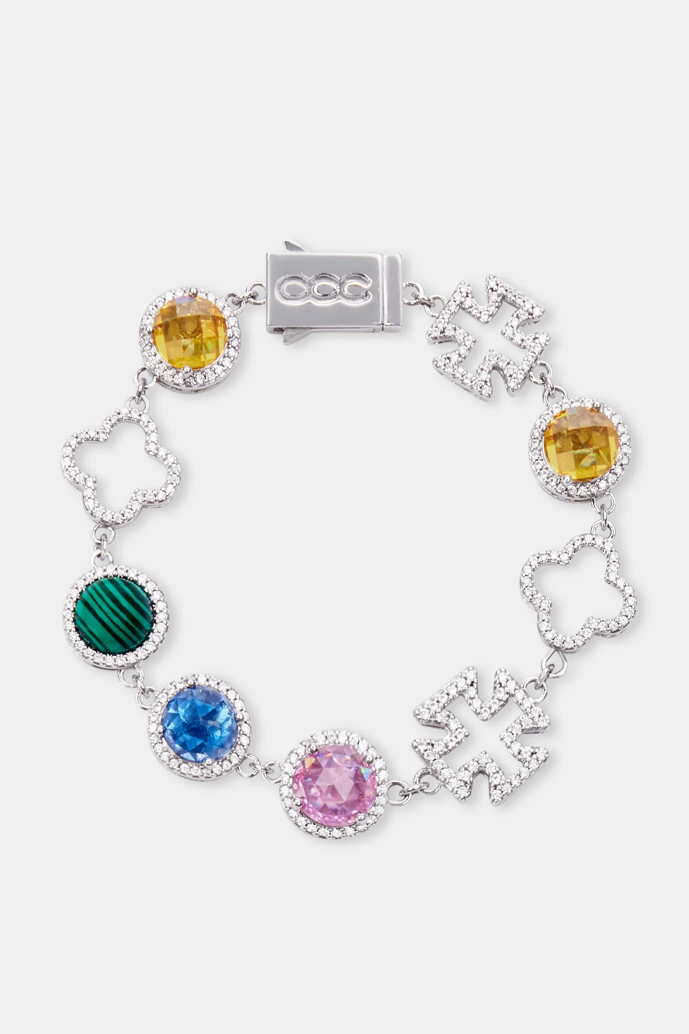 Motif + Multi Gemstone Chain & Bracelet - White - Image 3