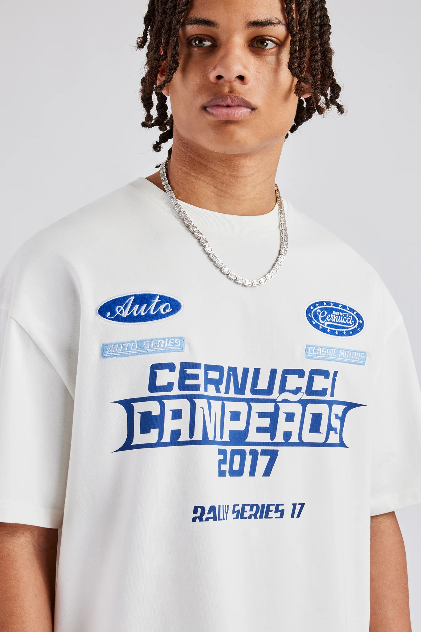 Moto Champions Oversized T-Shirt - Off White - Image 2