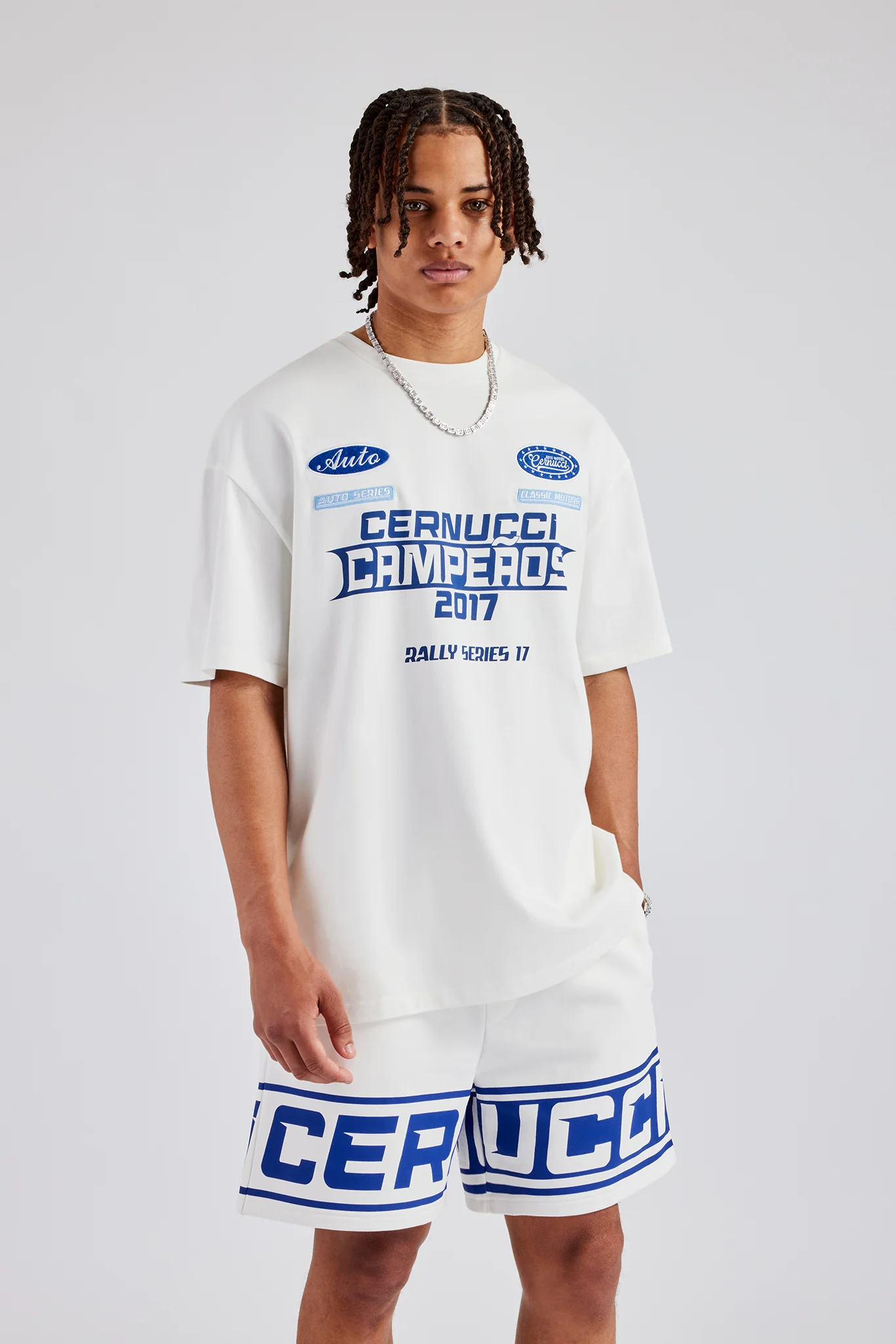 Moto Champions Oversized T-Shirt - Off White - Image 4