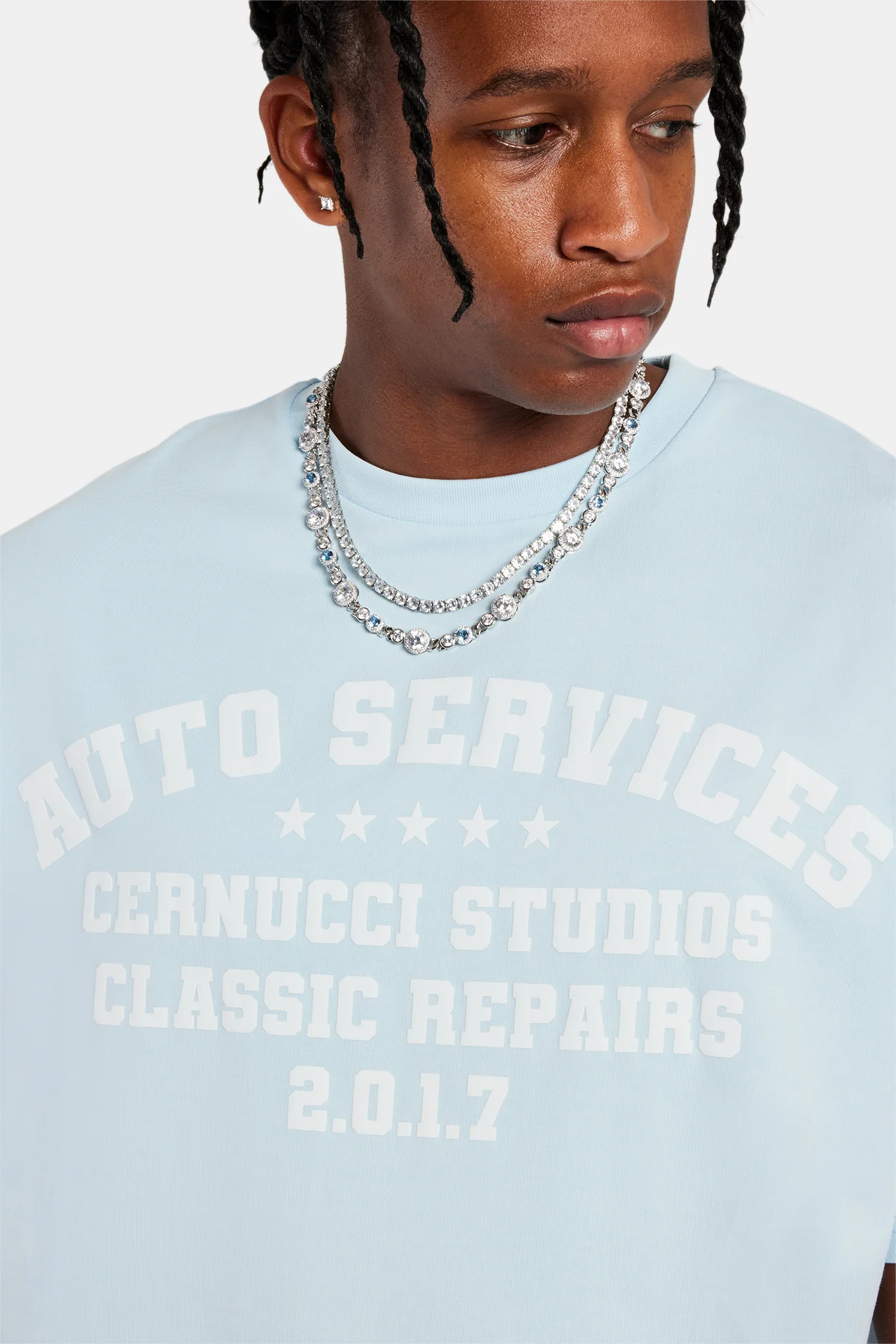 Moto Oversized T-Shirt - Light Blue - Image 2
