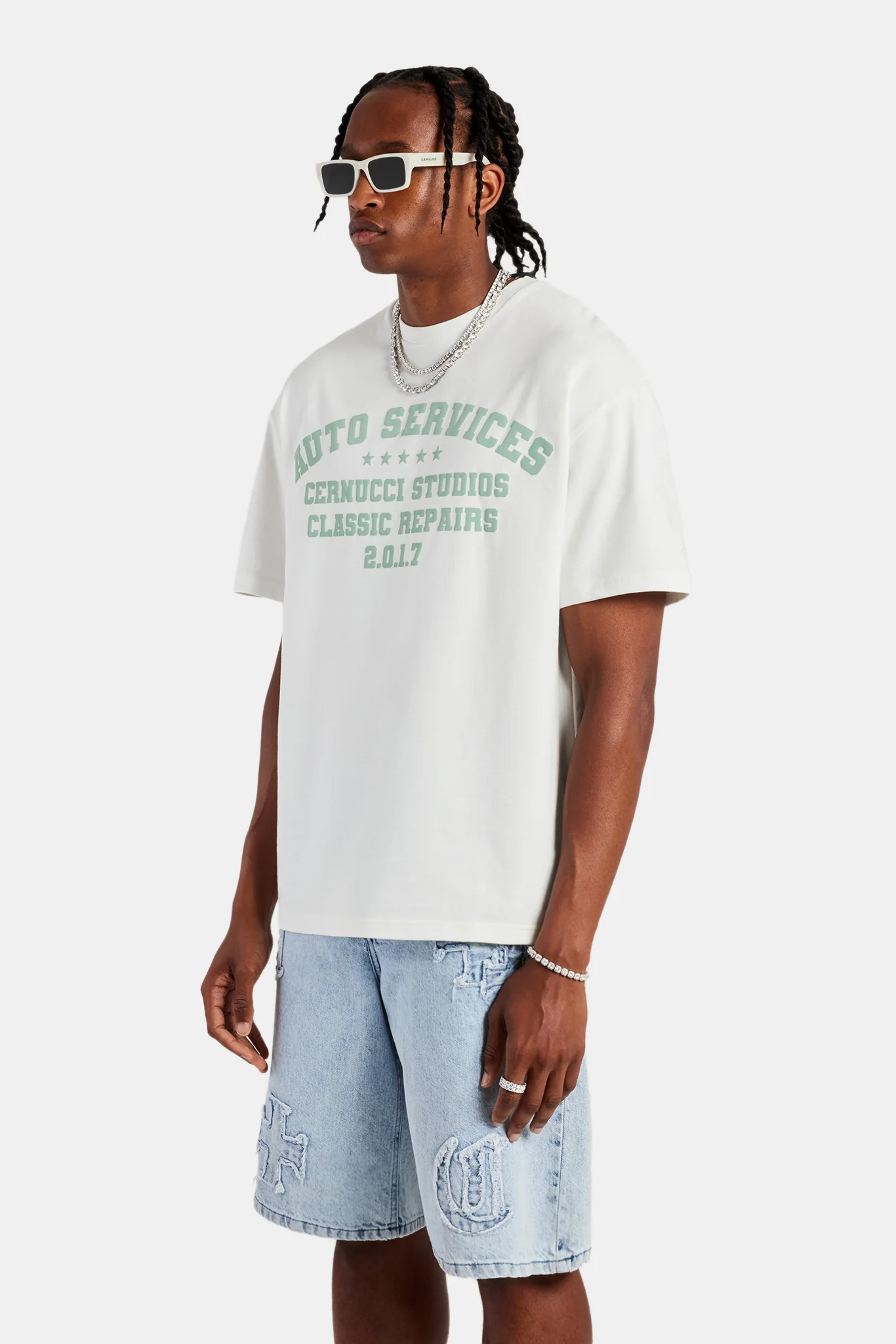 Moto Oversized T-Shirt - Off White - Image 2