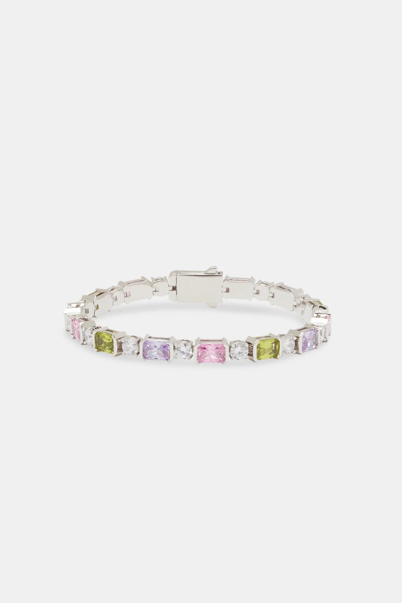 Multi Colour Baguette Tennis Bracelet - 5mm - Image 2